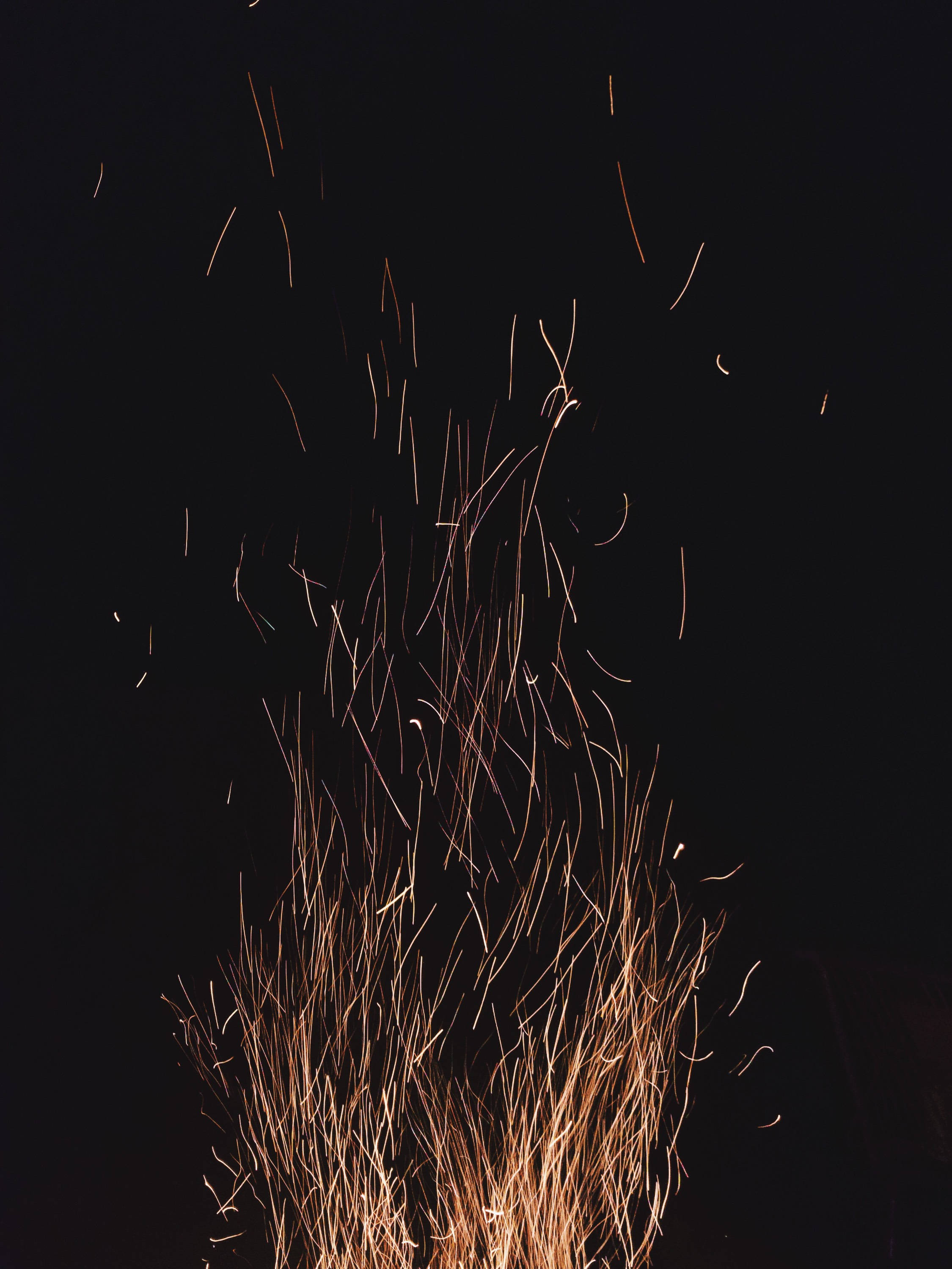 Powerful Inferno, Raging Wildfire, Night Sky, 2K Phone Wallpaper