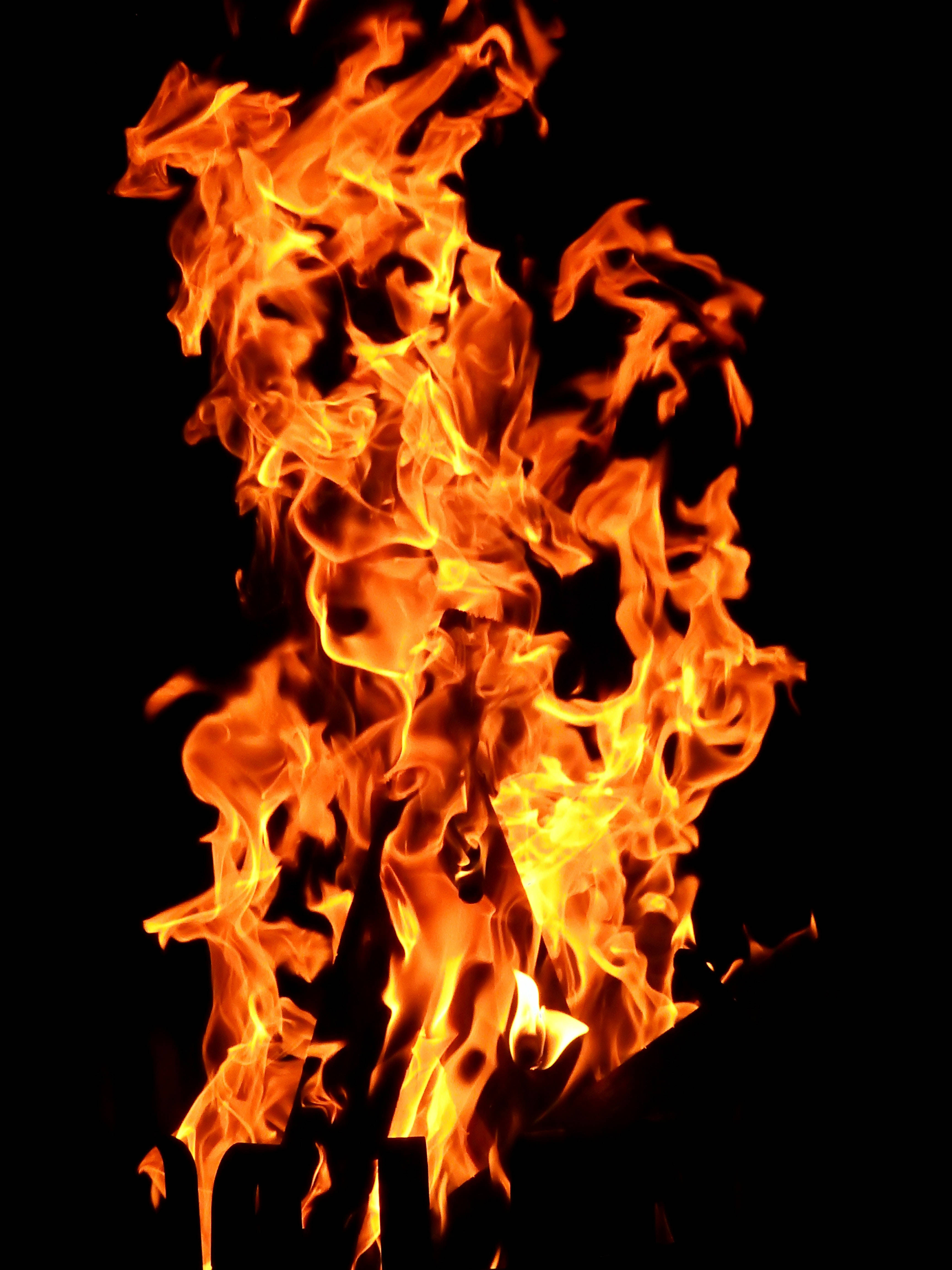 red fire, odd shapes, vivid orange and yellow flames, 4K Phone Wallpaper