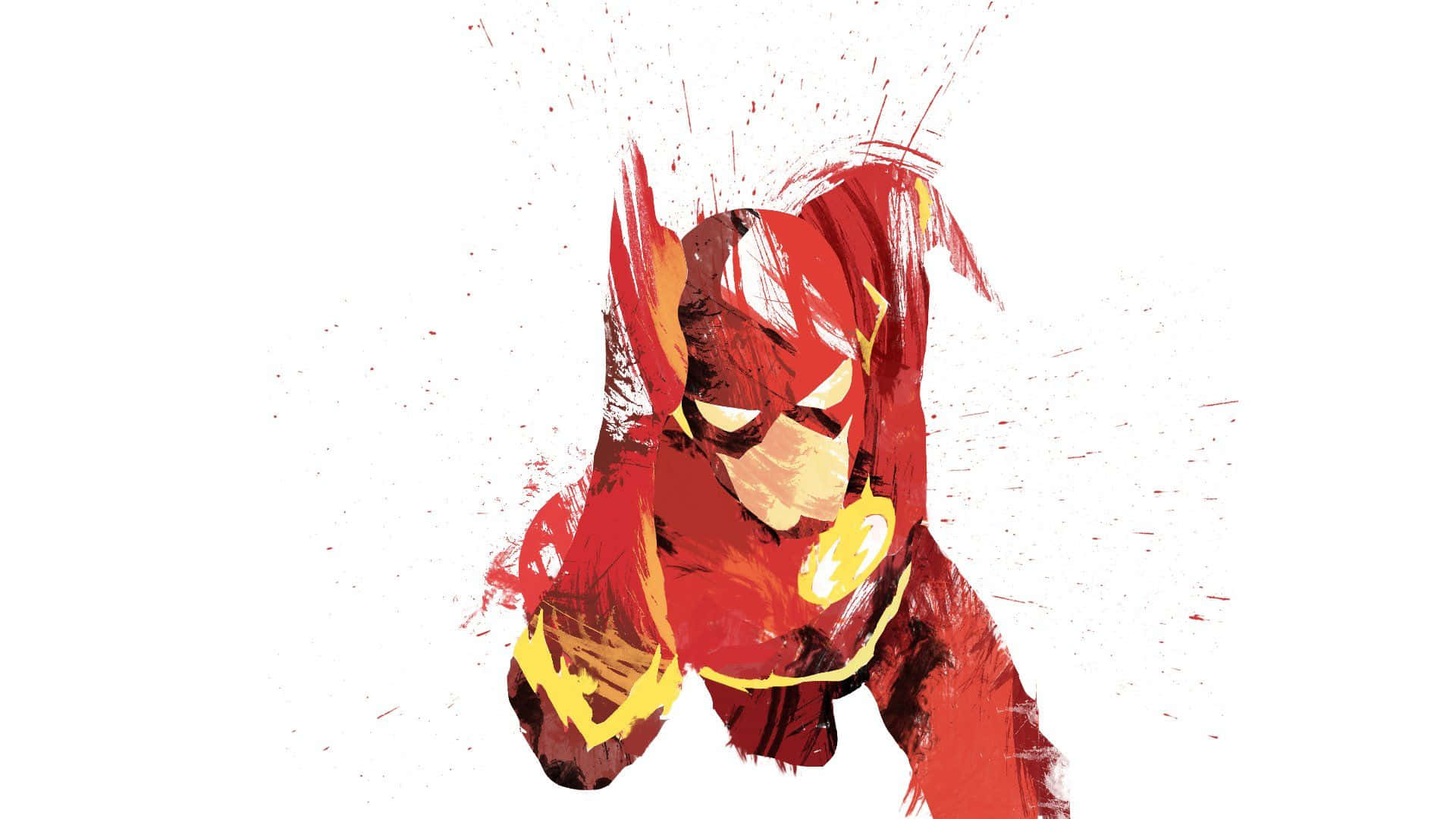 The Flash, red and yellow, stark white background, Full HD Desktop Wallpaper