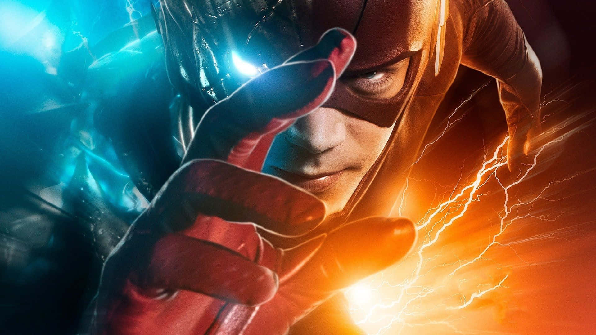 The Flash, red suit, lightning bolts, Full HD Desktop Wallpaper