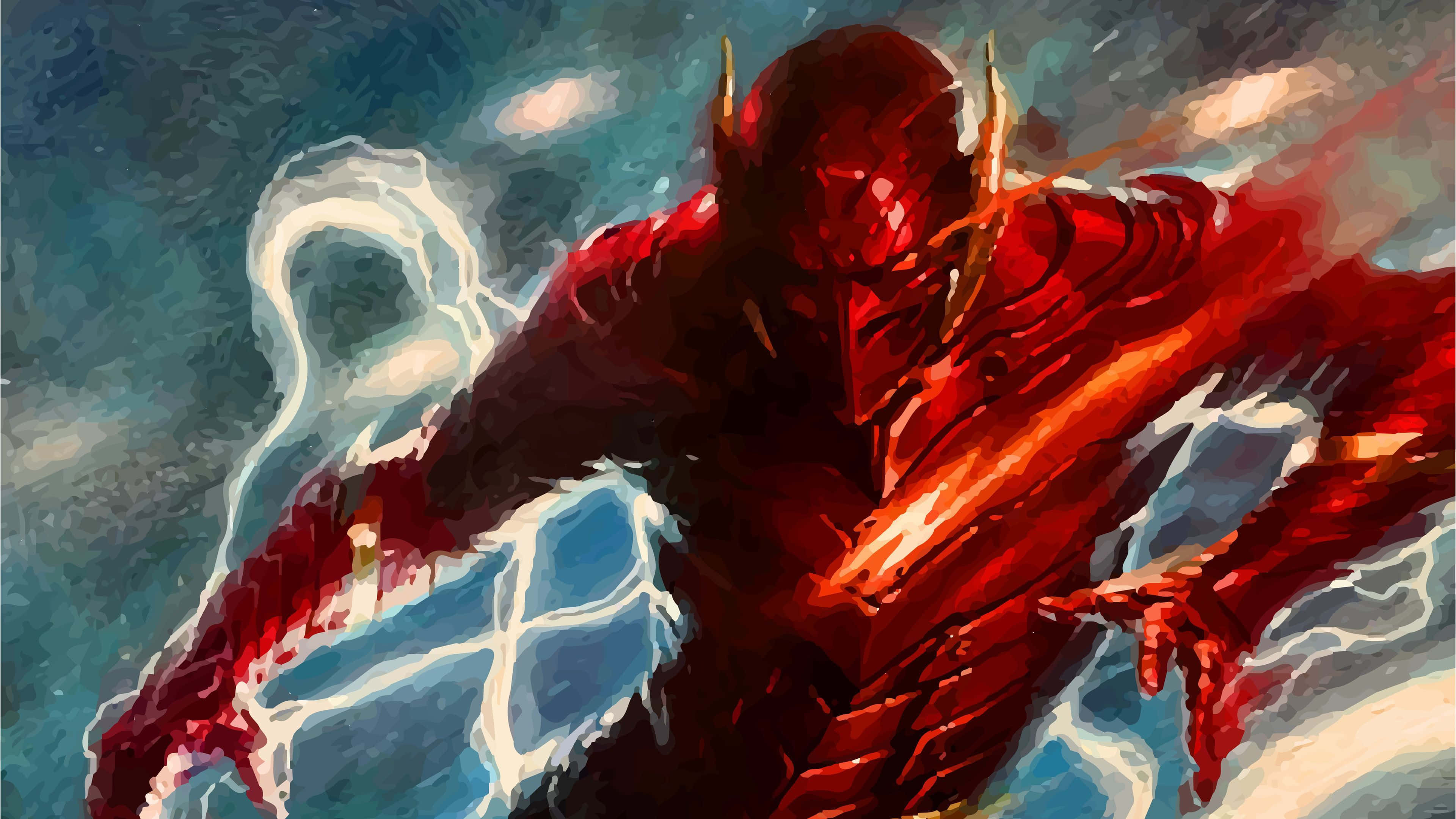 The Flash, vibrant red suit, white lightning trails, 4K Desktop Wallpaper