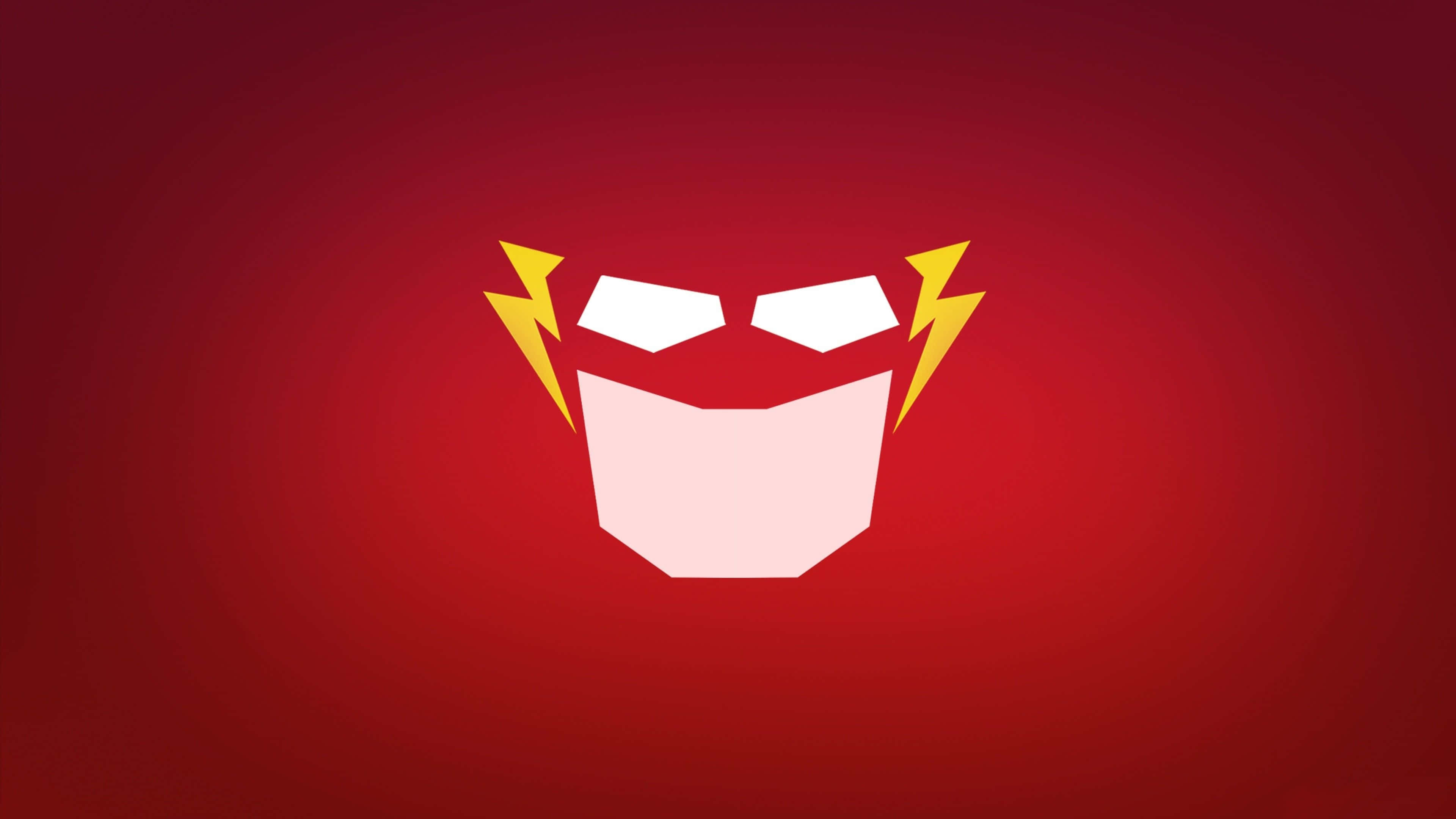 Cool Flash, yellow lightning bolts, gradient red background, 4K Desktop Wallpaper
