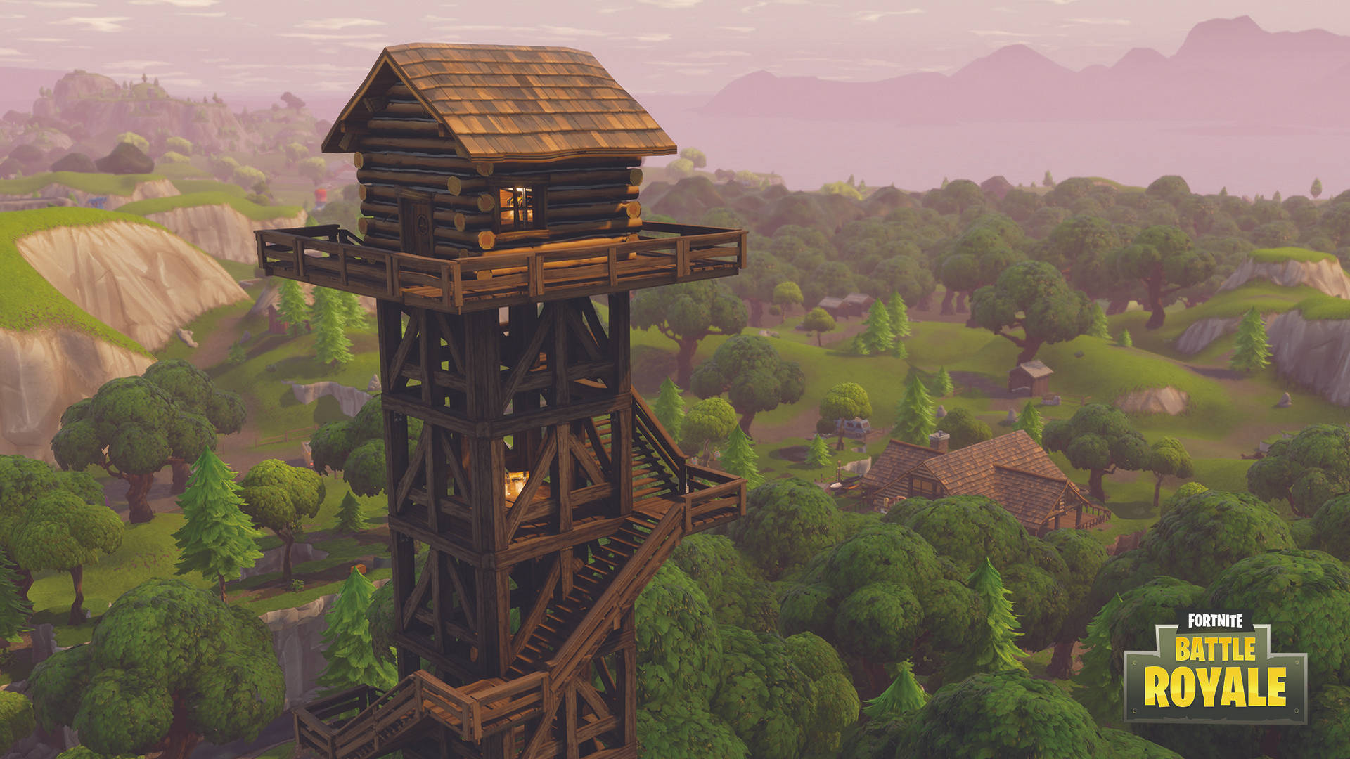 Cool Fortnite, Fortnite Battle Royale, wooden watchtower, Full HD Desktop Wallpaper