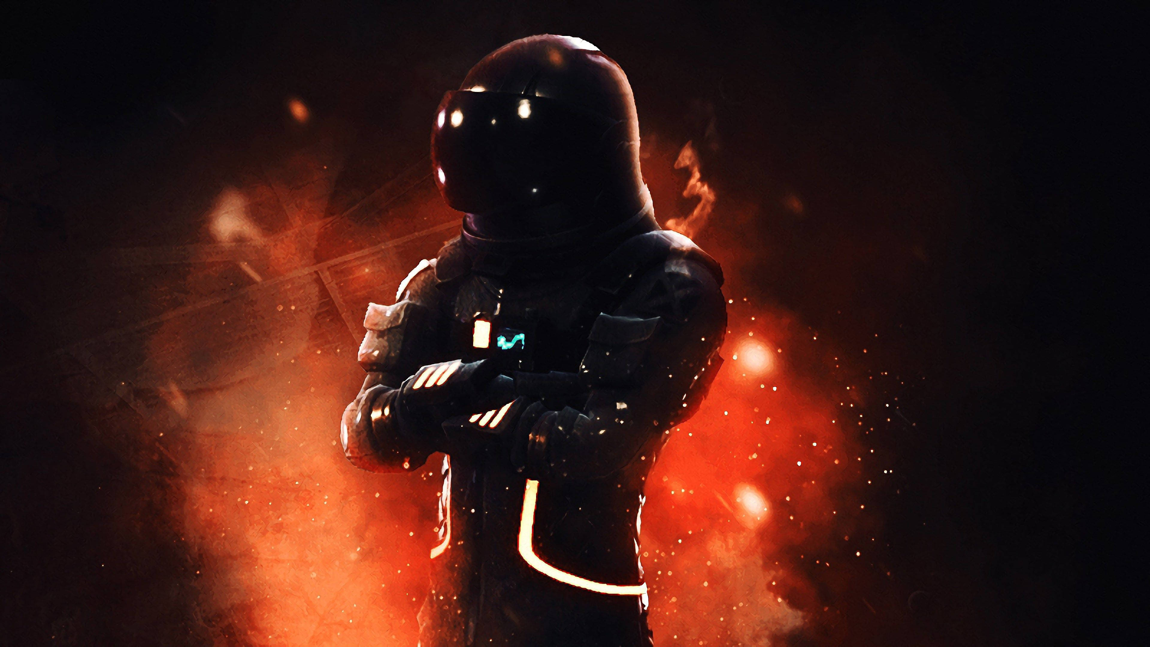 Fortnite Battle Royale, astronaut, dark suit, 4K Desktop Wallpaper