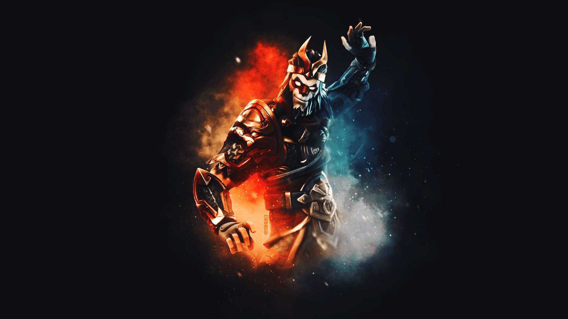 Fortnite Battle Royale, masked warrior, dark armor, Full HD Desktop Wallpaper