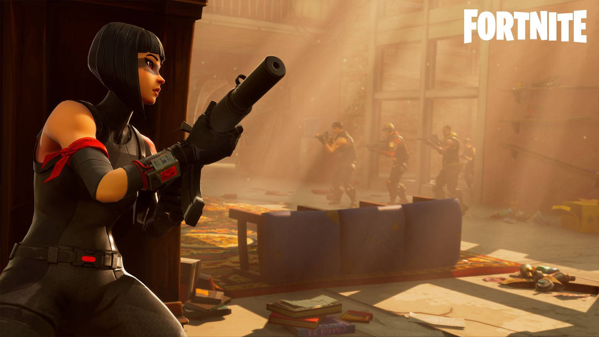 Fortnite, Fortnite character, black tactical gear, Full HD Desktop Wallpaper