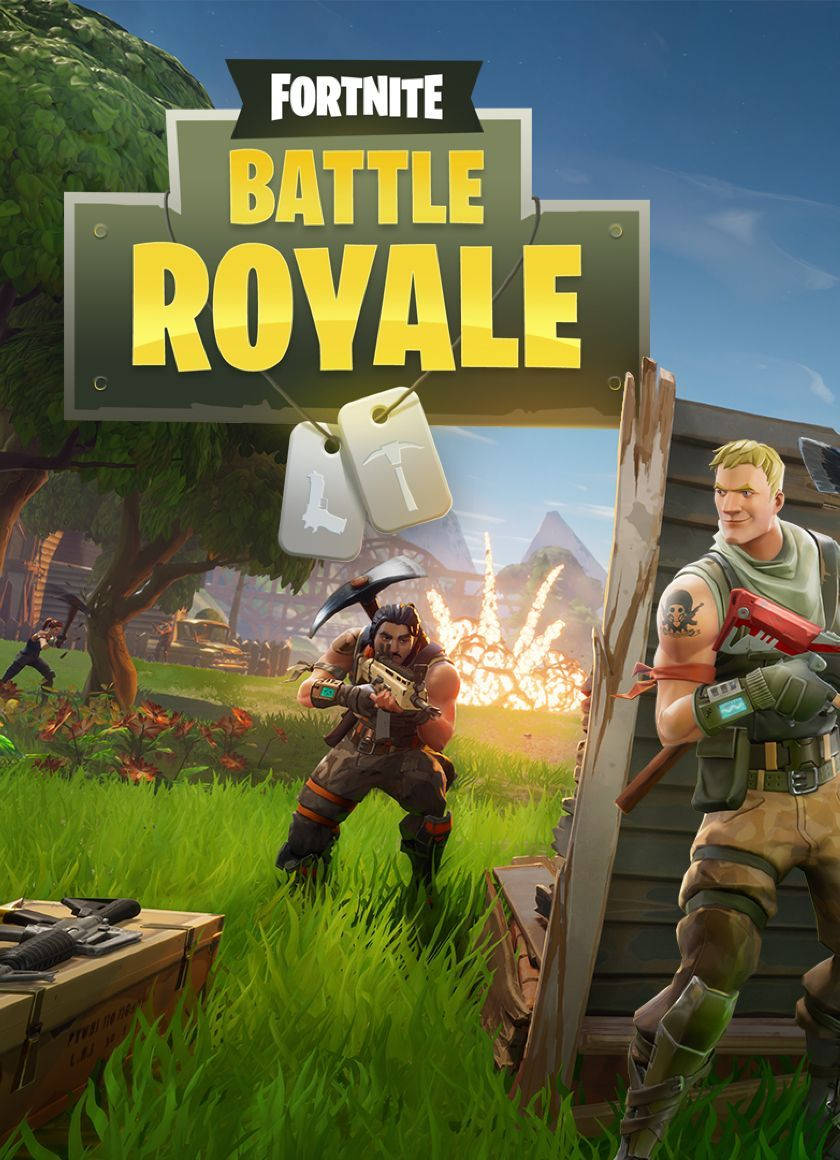 Fortnite Battle Royale, combat gear, grassy field, SD Phone Wallpaper