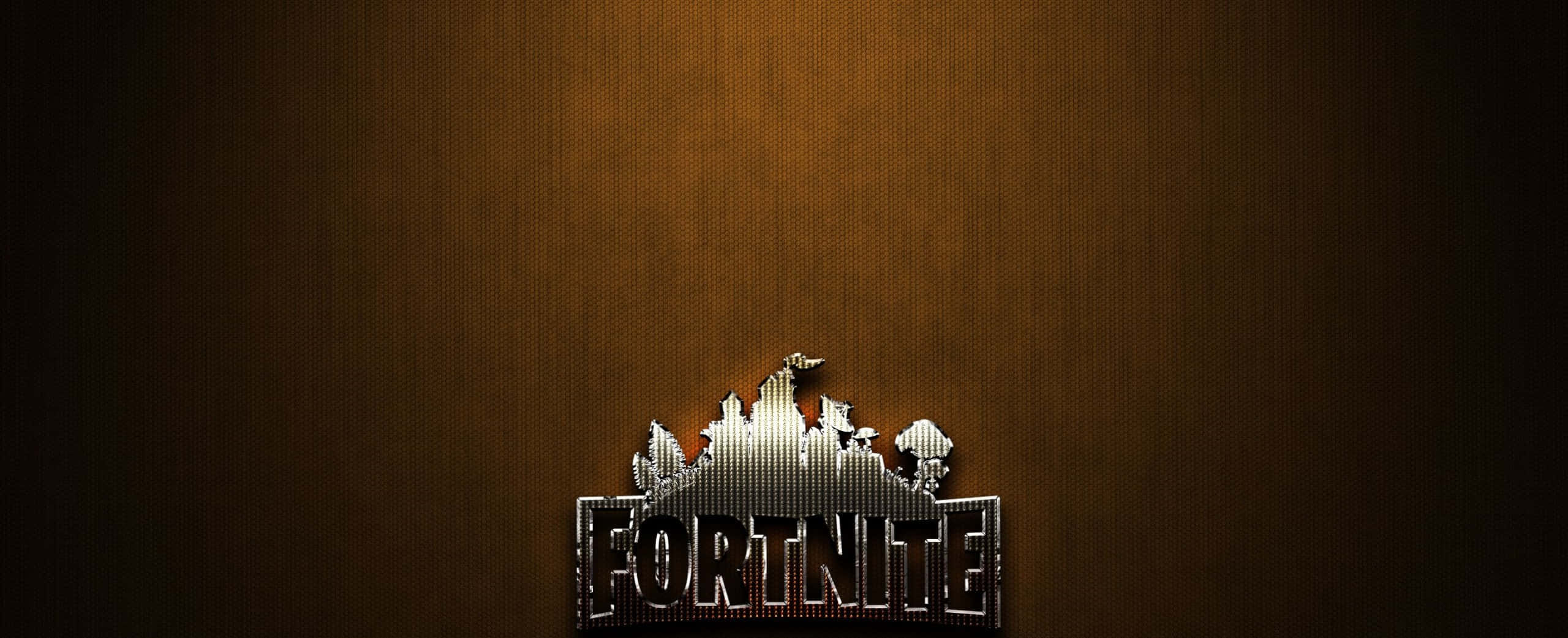 Fortnite, metallic glow, textured brown gradient background, 2K Desktop Wallpaper