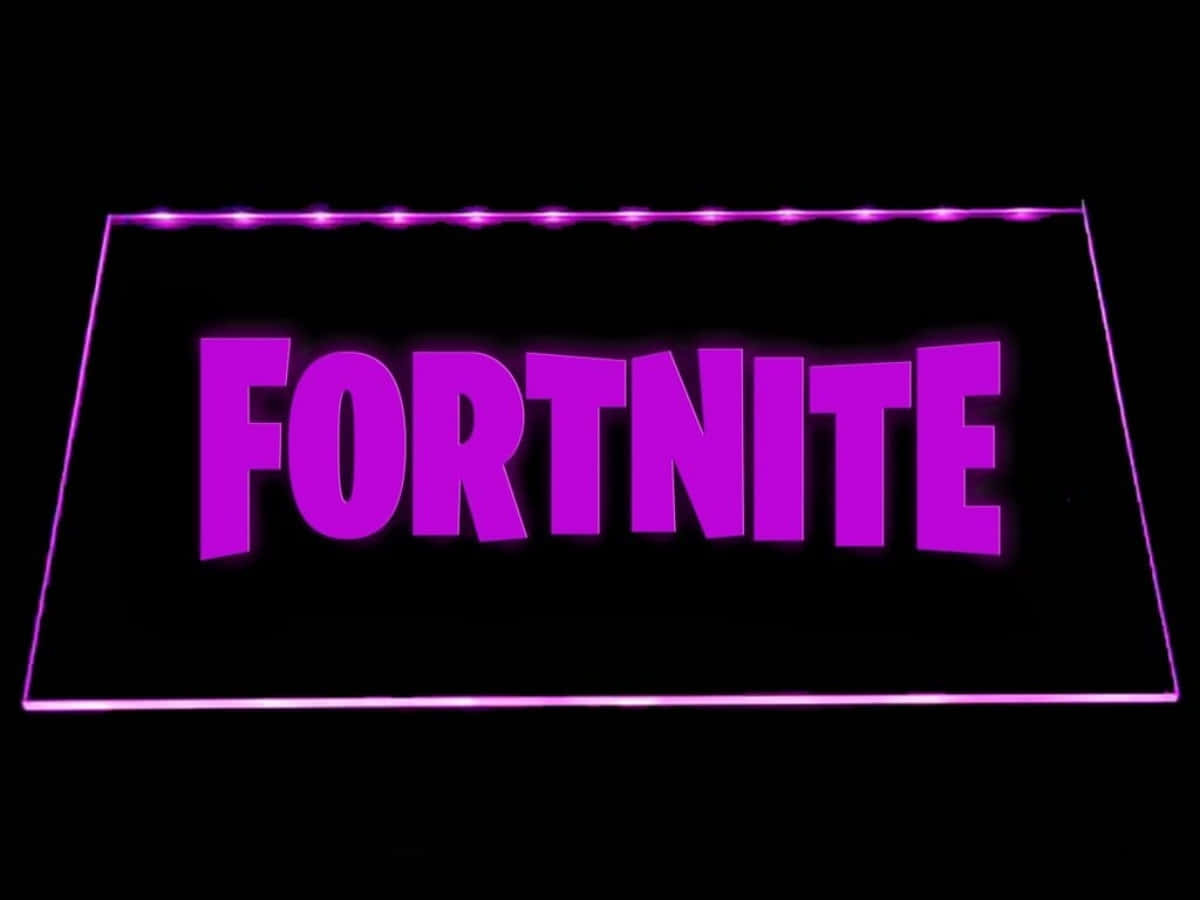 Fortnite, vibrant purple neon, pitch black background, SD Desktop Wallpaper