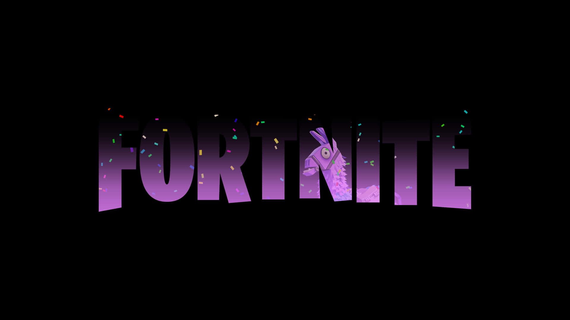 Fortnite, purple gradient, confetti, Full HD Desktop Wallpaper