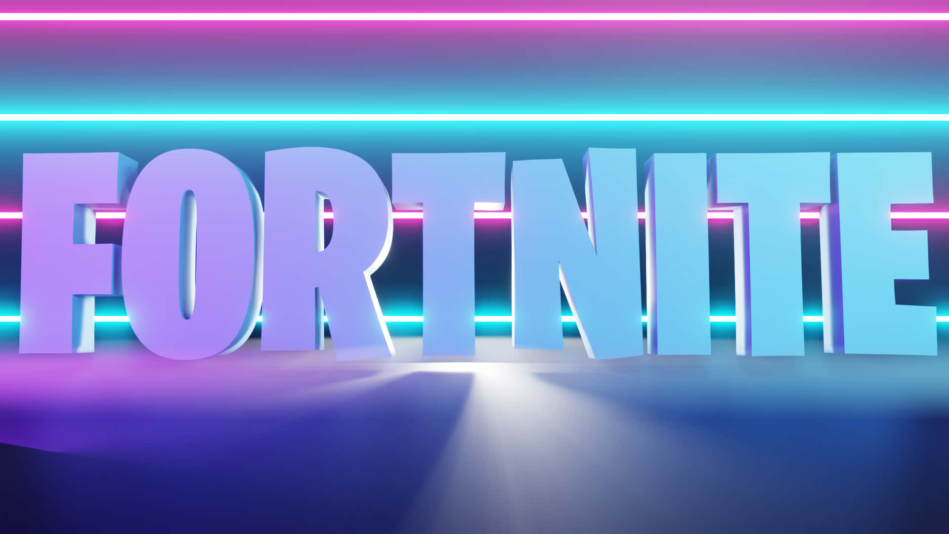 FORTNITE, neon lights, 3d letters, Full HD Desktop Wallpaper