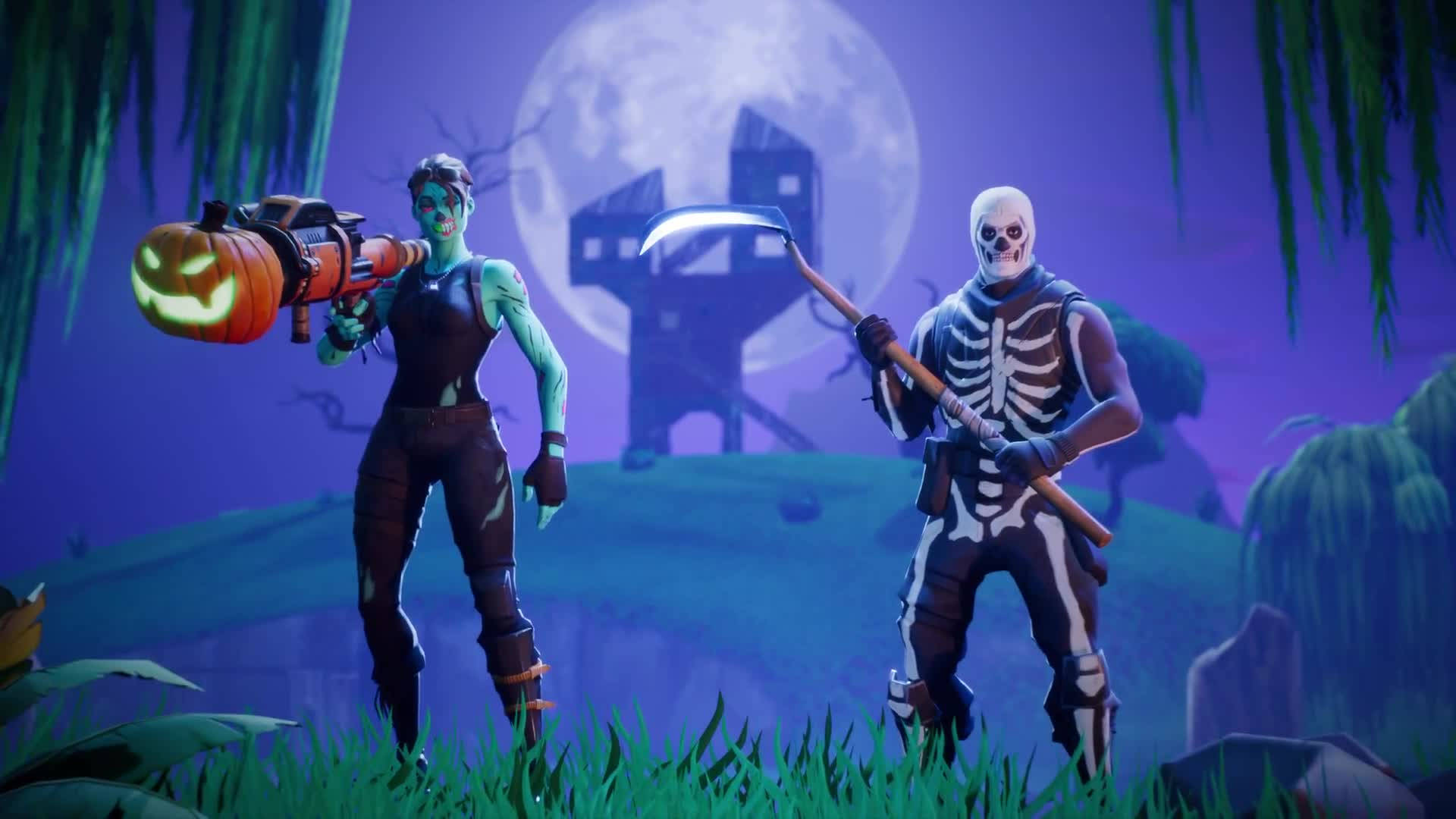 Fortnite, zombie, skeleton, Full HD Desktop Wallpaper
