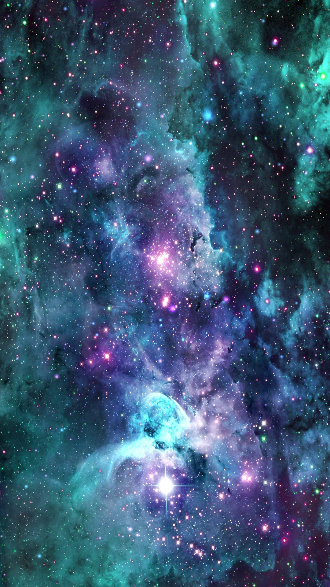 teal, purple, galaxy, Full HD Phone Wallpaper