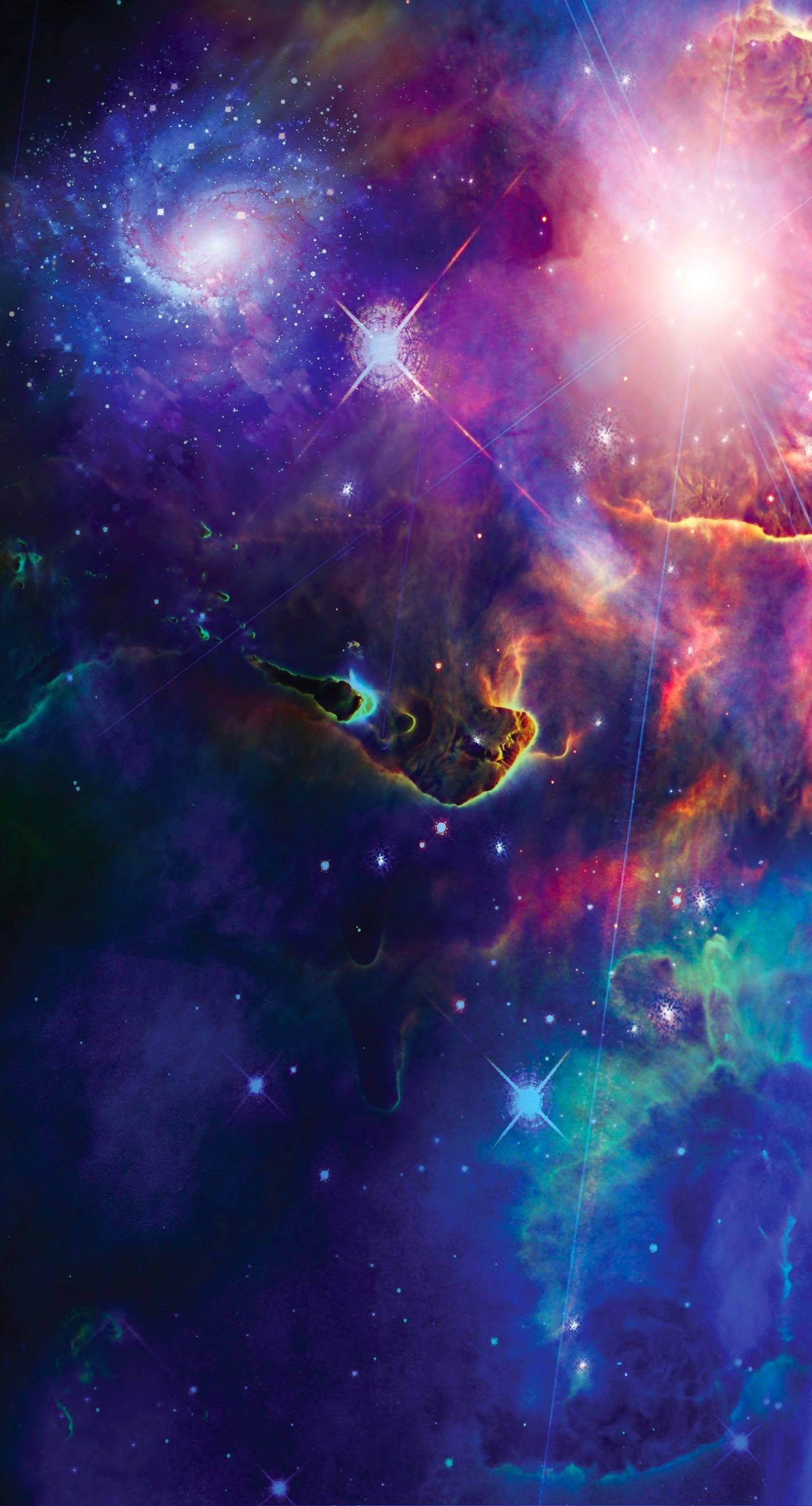 Cool Galaxy, starry nebula, purple blue, 2K Phone Wallpaper