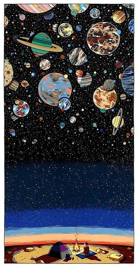 Cool Galaxy, cosmic sky, colorful planets, SD Phone Wallpaper