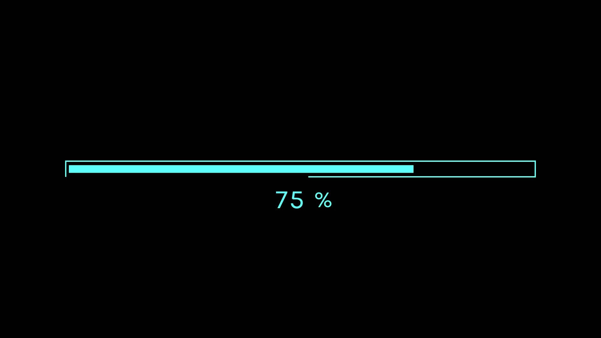cool blue gaming desktop, glowing cyan progress bar, 75 percent, Full HD Desktop Wallpaper