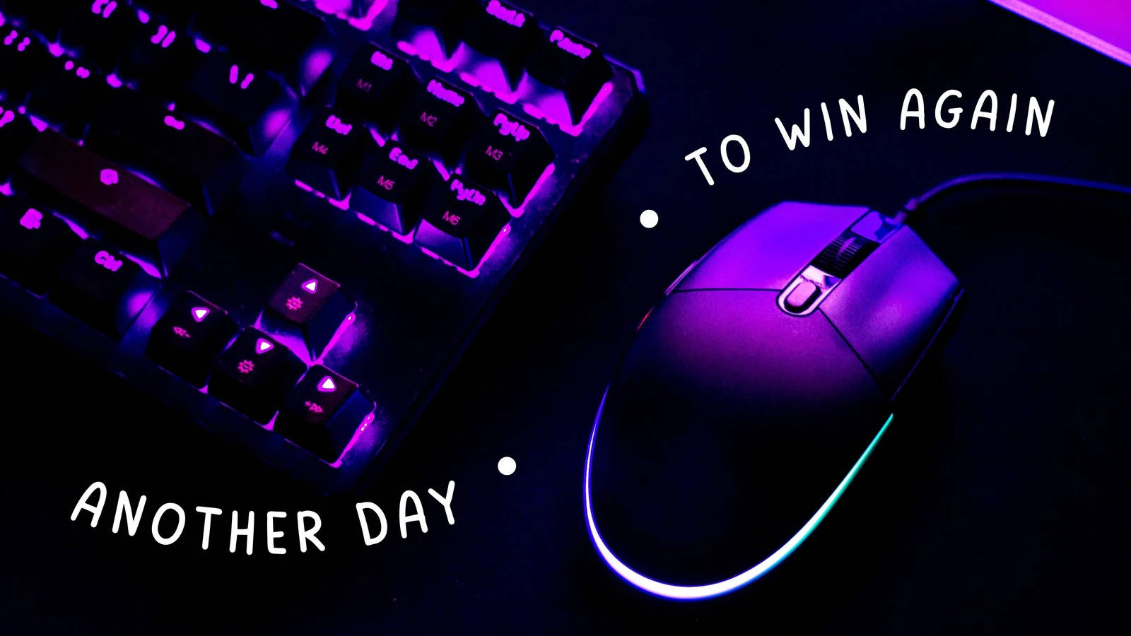 gaming keyboard, gaming mouse, glowing purple, HD Desktop Wallpaper