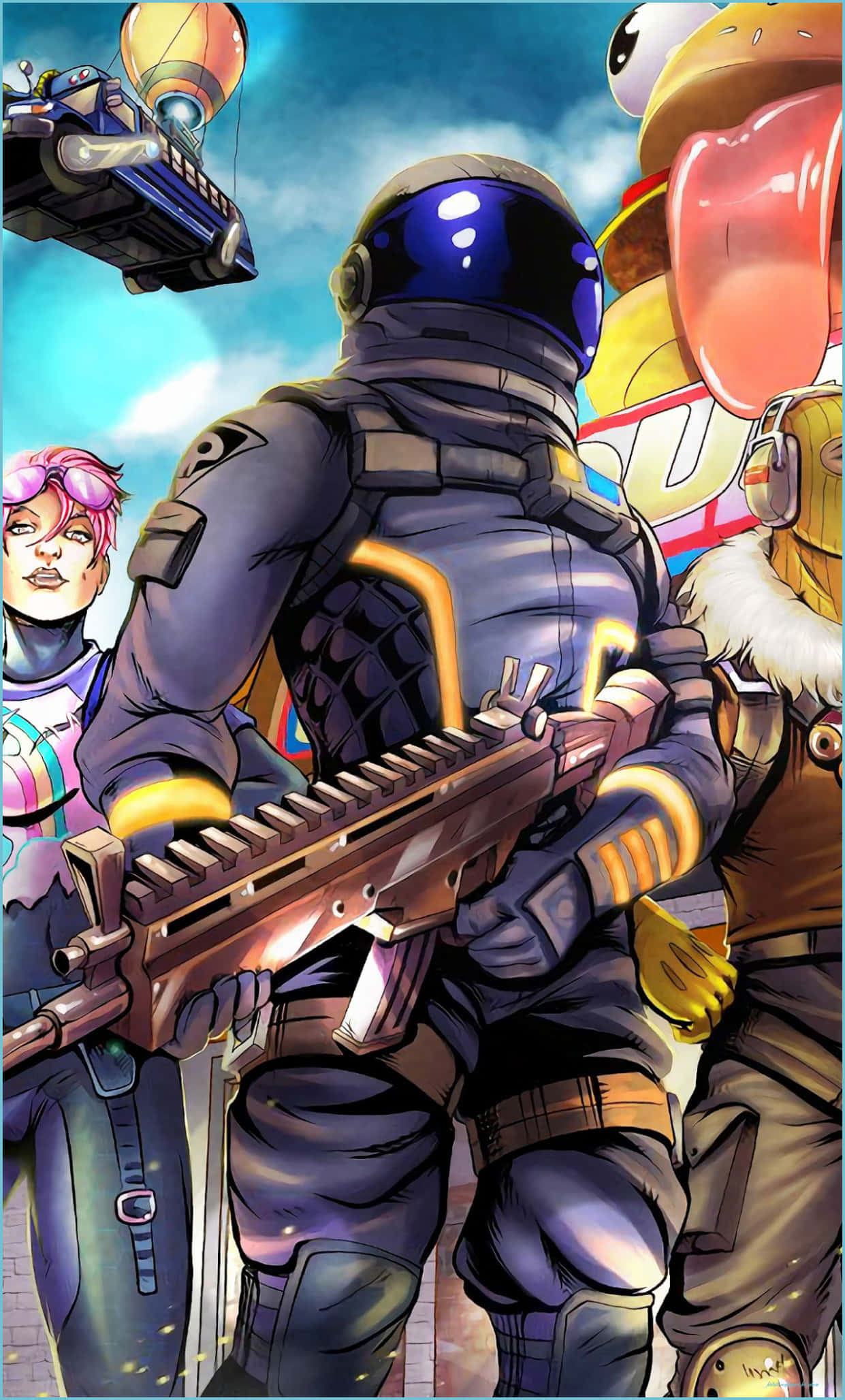 Cool Ghoul Trooper, anime-style, futuristic gear, Full HD Phone Wallpaper