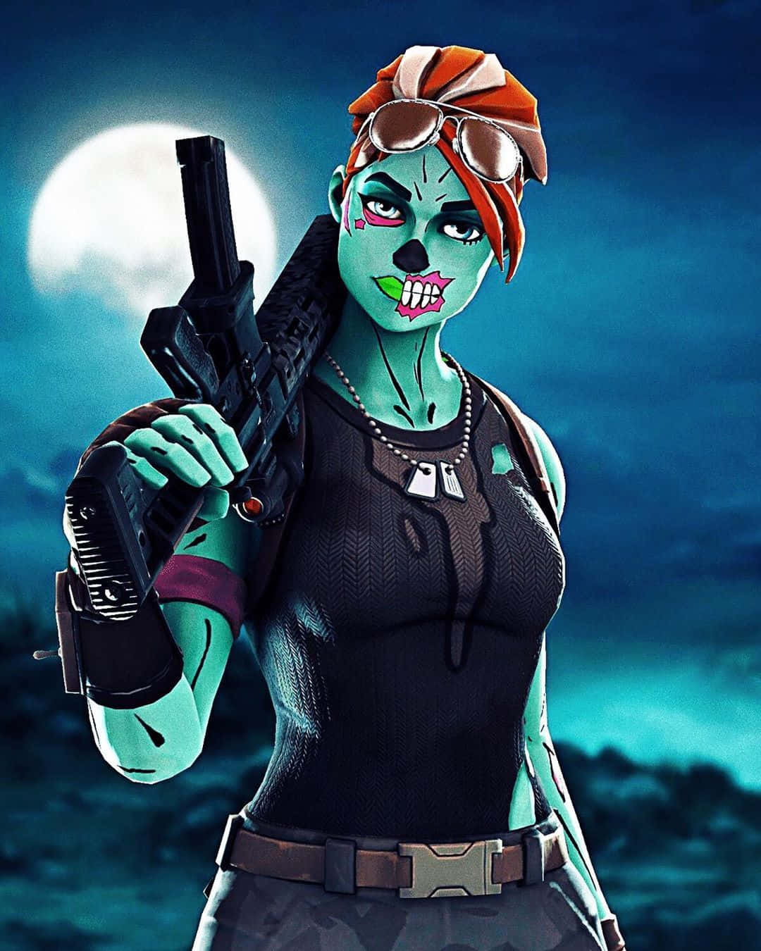 Cool Ghoul Trooper, teal-skinned, red hair, HD Phone Wallpaper