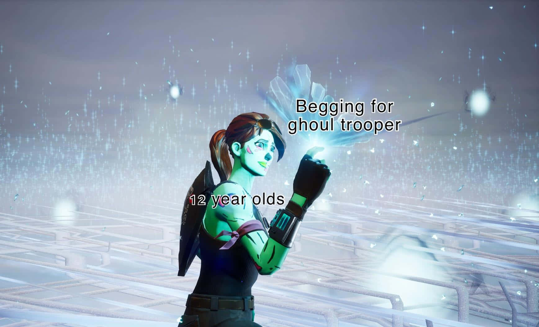 Cool Ghoul Trooper, green-skinned female character, sci-fi setting, HD Desktop Wallpaper