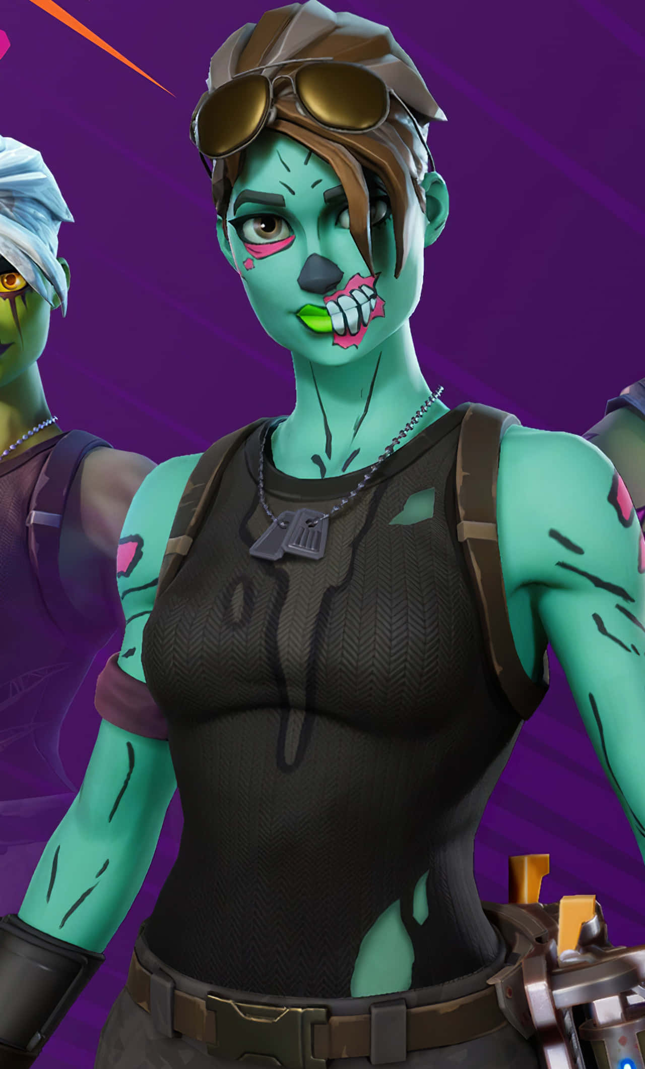Cool Ghoul Trooper, teal-skinned, dog tag necklace, Full HD Phone Wallpaper
