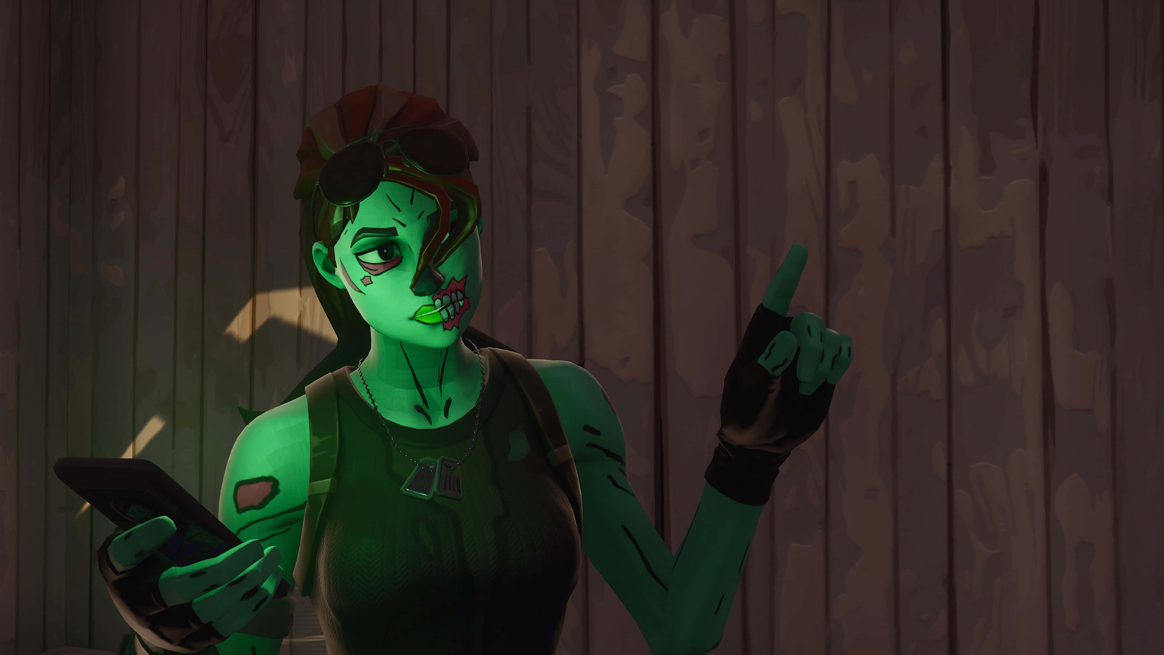 Cool Ghoul Trooper, green glowing, sunglasses, 4K Desktop Wallpaper
