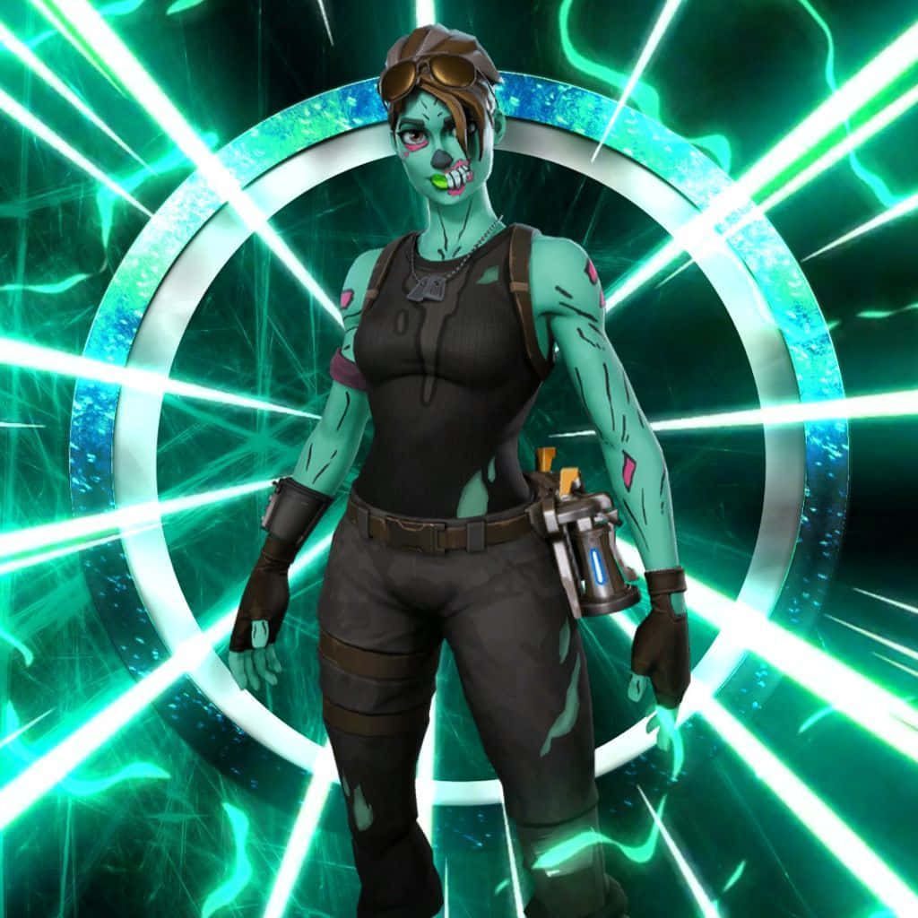 Cool Ghoul Trooper, teal-skinned, green energy ring, SD Desktop Wallpaper