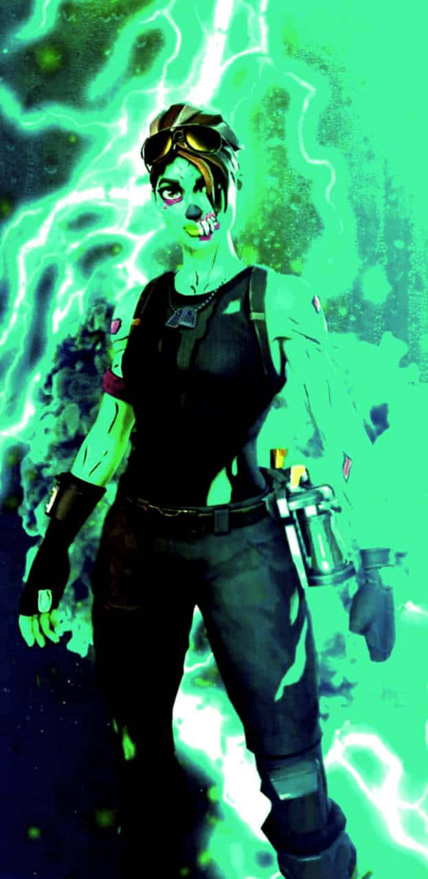 Cool Ghoul Trooper, cyberpunk warrior, glowing green lightning, HD Phone Wallpaper
