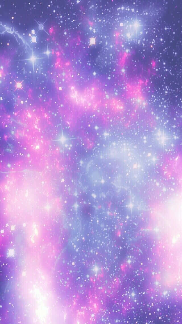 cosmic scene, glowing pink and purple nebulae, sparkling stars, SD Phone Wallpaper
