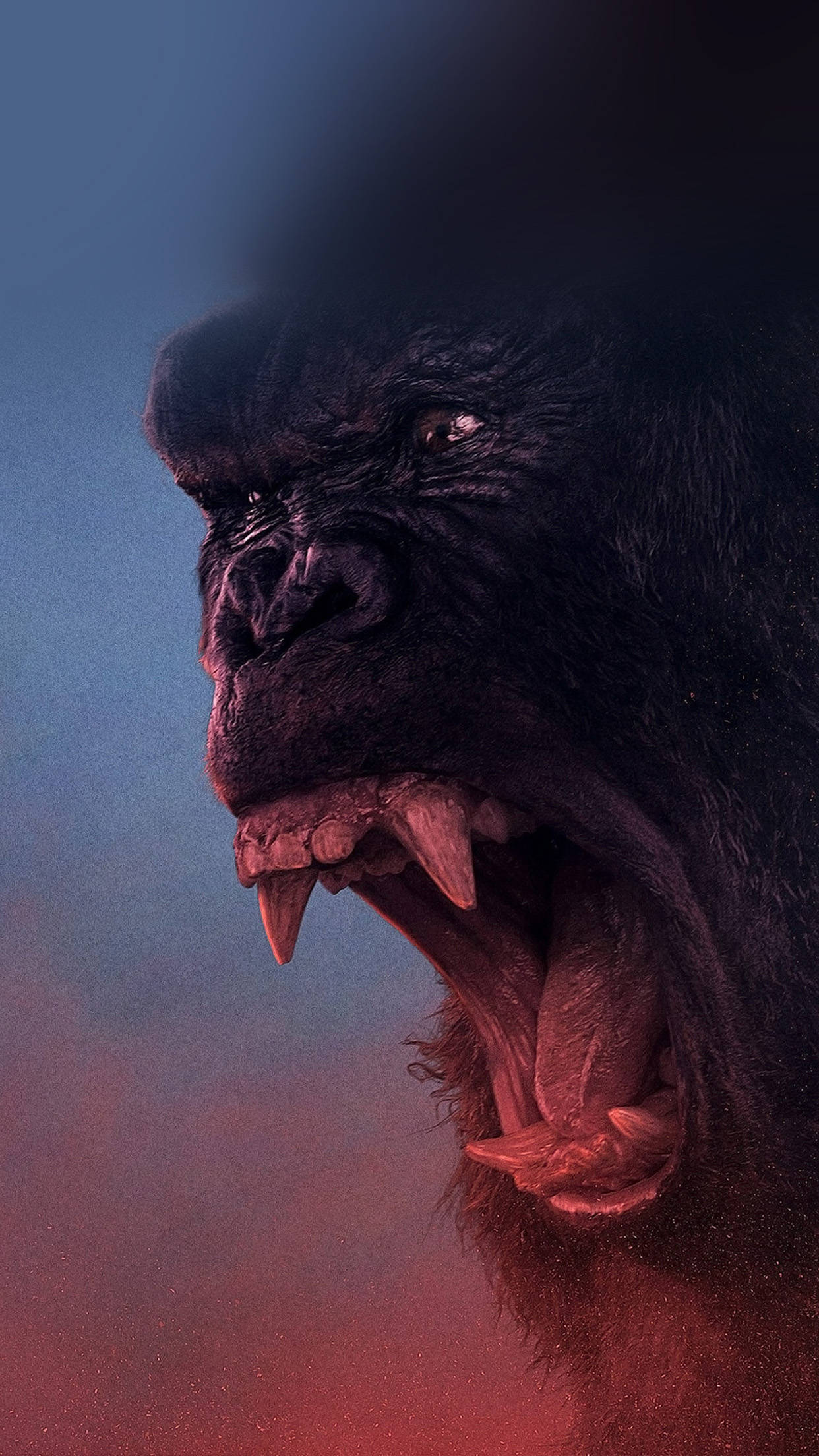 Cool Gorilla, gorilla, blue and red gradient sky, Full HD Phone Wallpaper