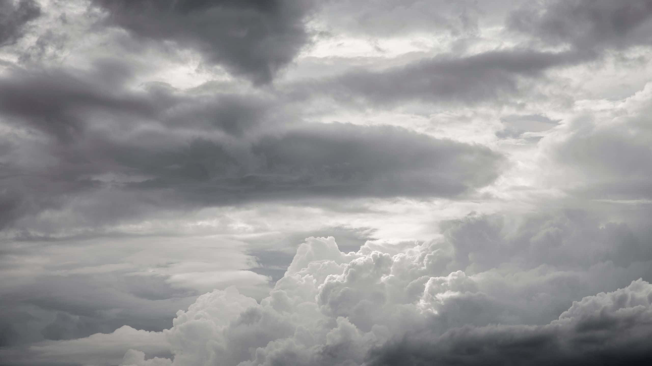 Cool Gray, storm clouds, dark gray, 2K Desktop Wallpaper
