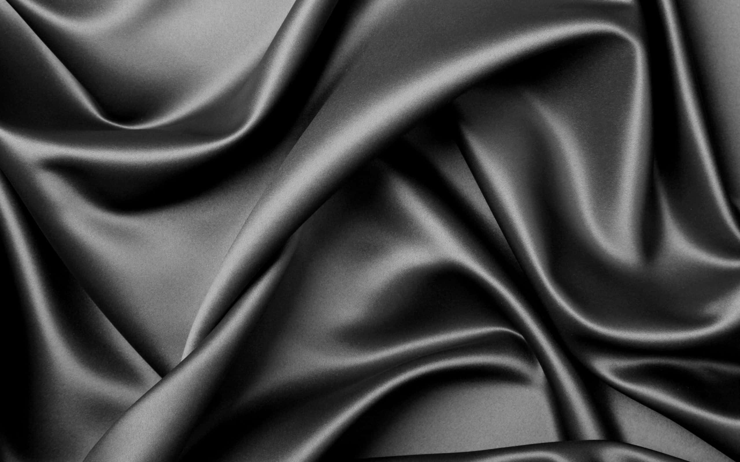 Elegant Grey, silky surface, black satin fabric, 2K Desktop Wallpaper