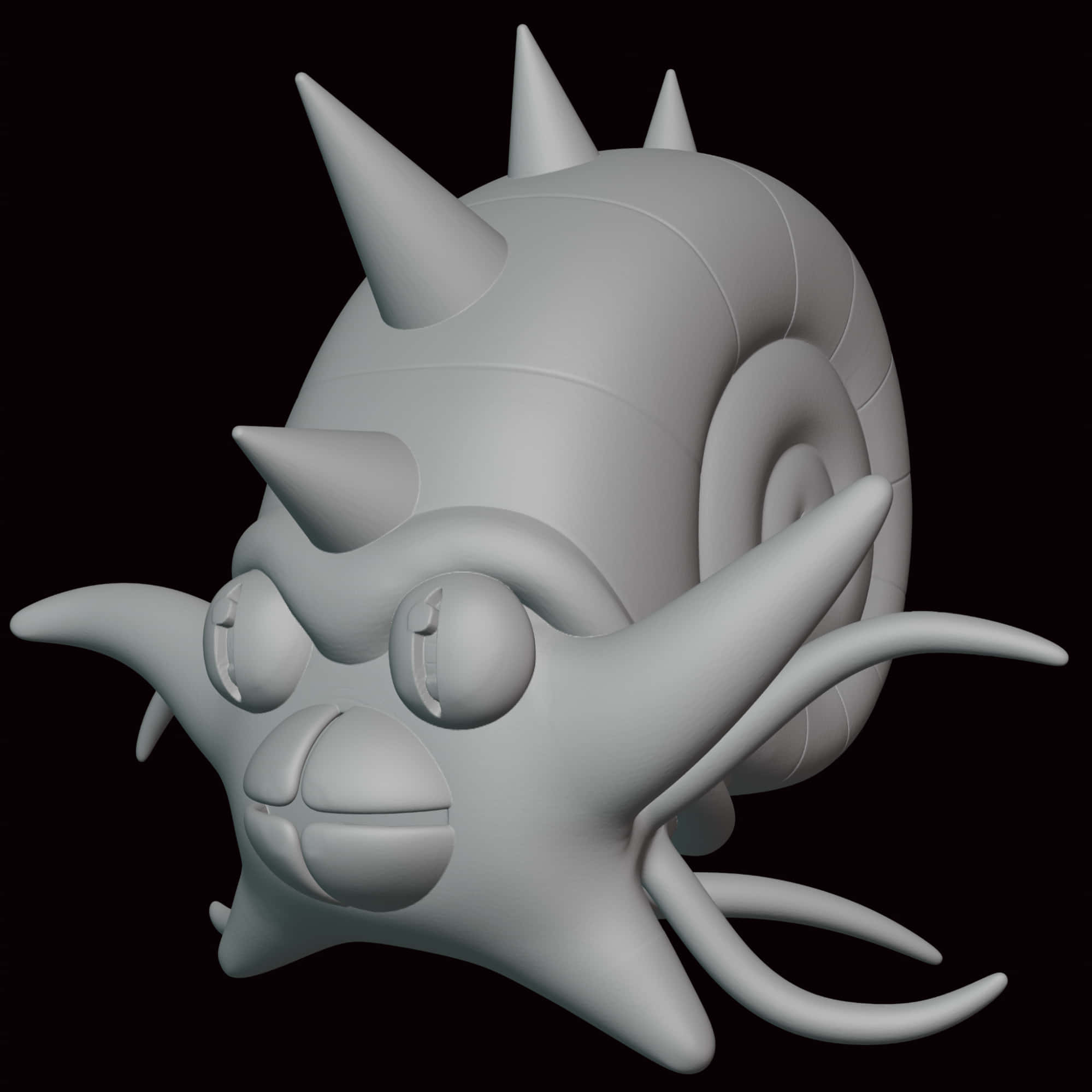 3D Omastar, monochromatic gray, black background, Full HD Desktop Wallpaper