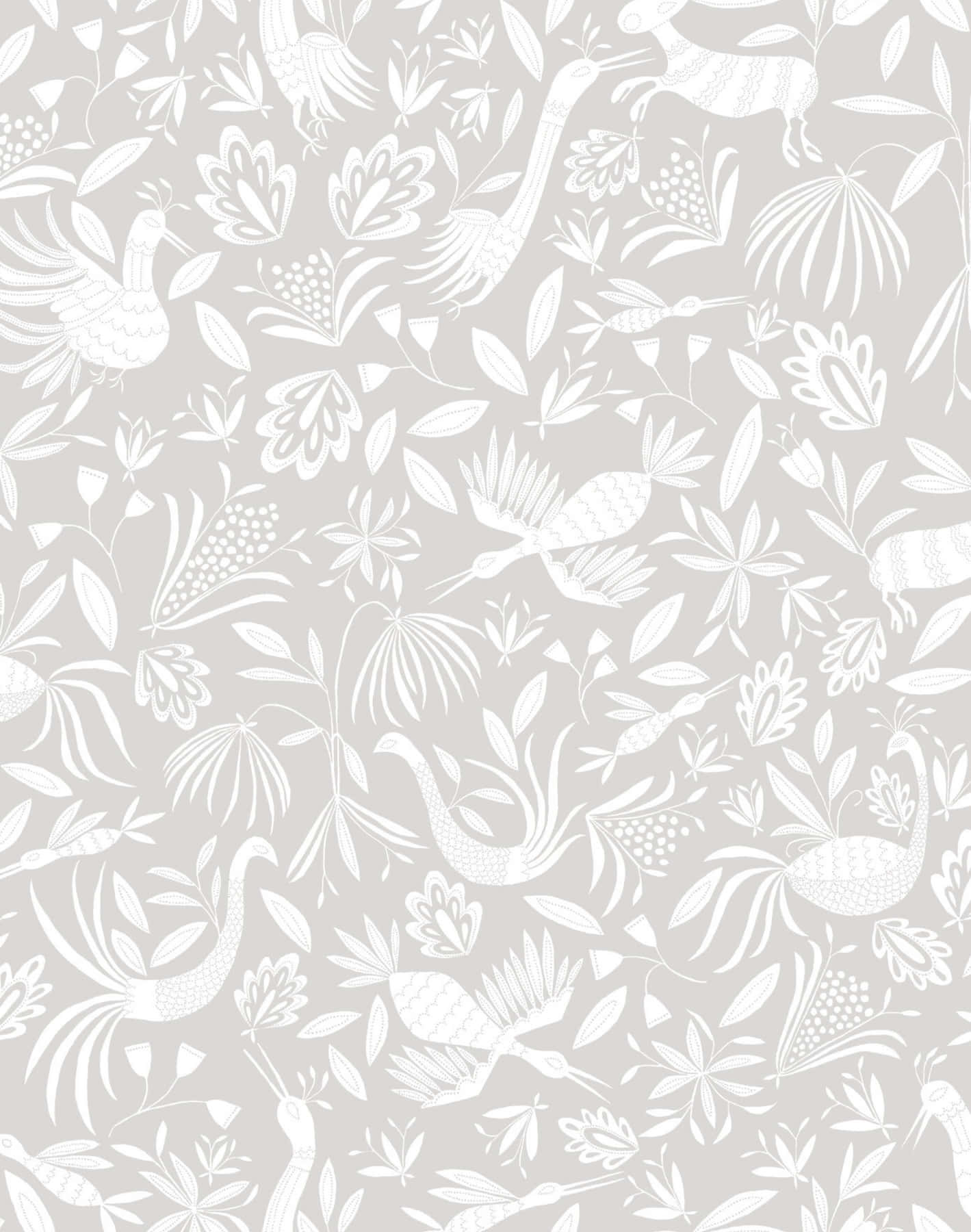 Cool Grey, white, stylized birds, HD Phone Wallpaper