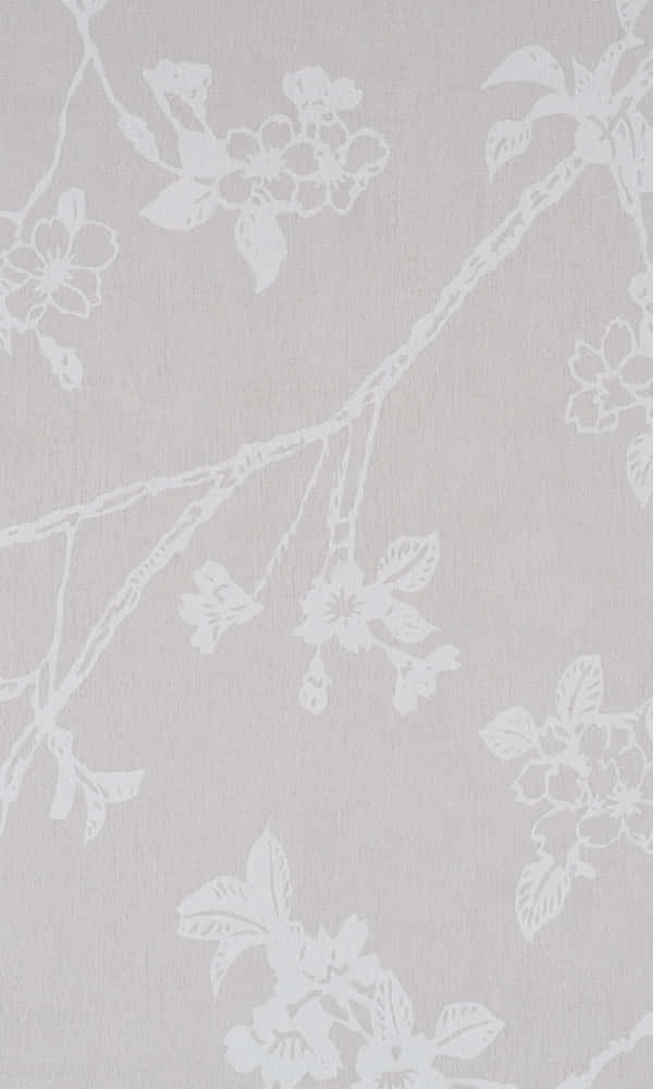 Cool Grey, white cherry blossom, soft gray, SD Phone Wallpaper