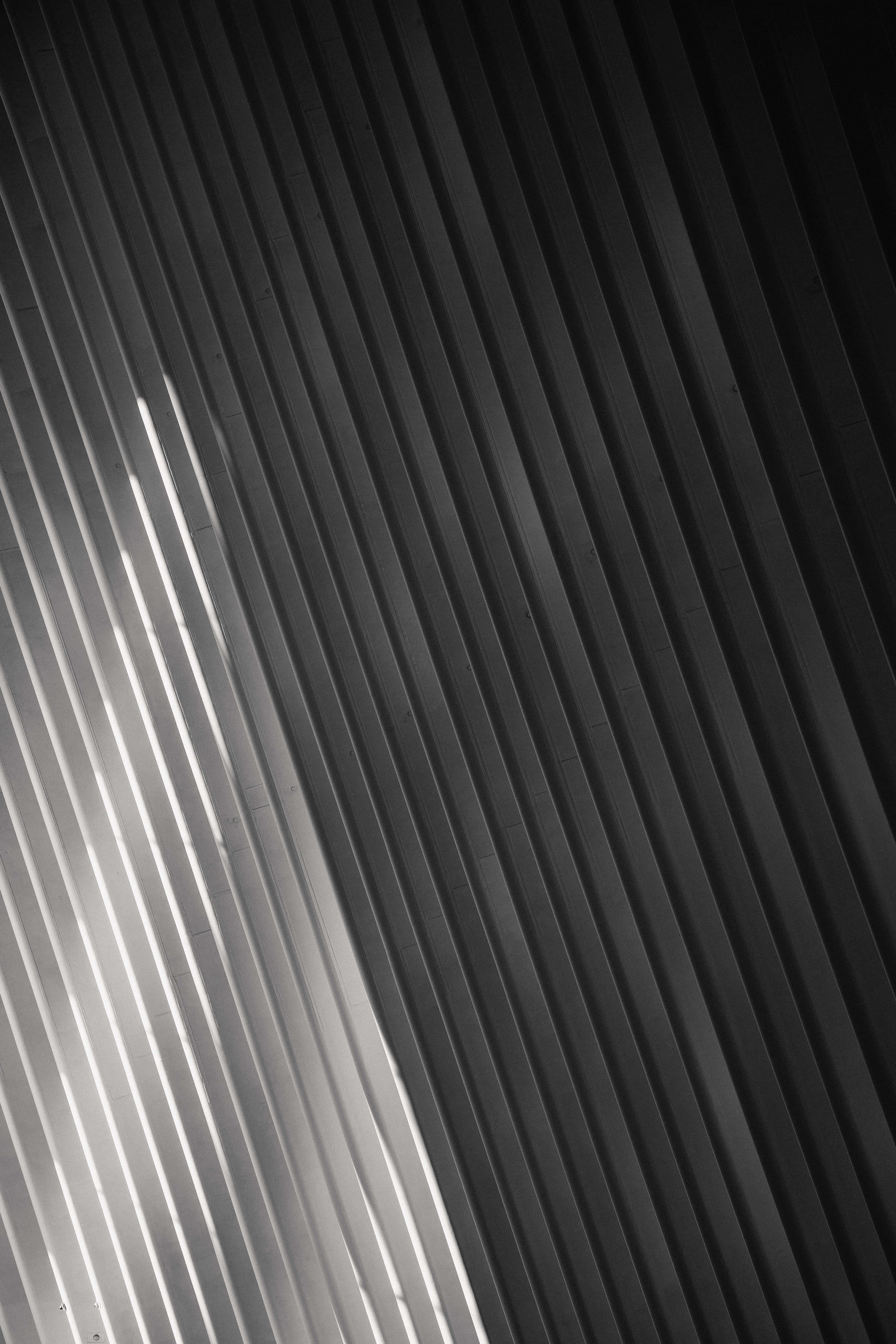 Cool Grey, modern building facade, diagonal lines, 5K Phone Wallpaper