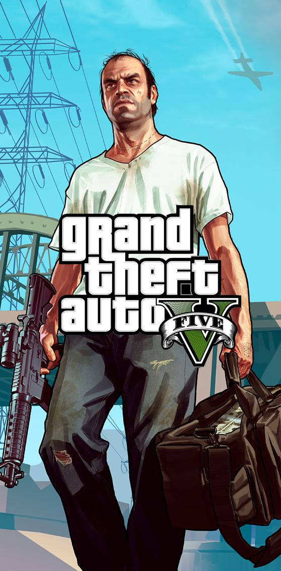 GTA 5, rifle, duffel bag, SD Phone Wallpaper
