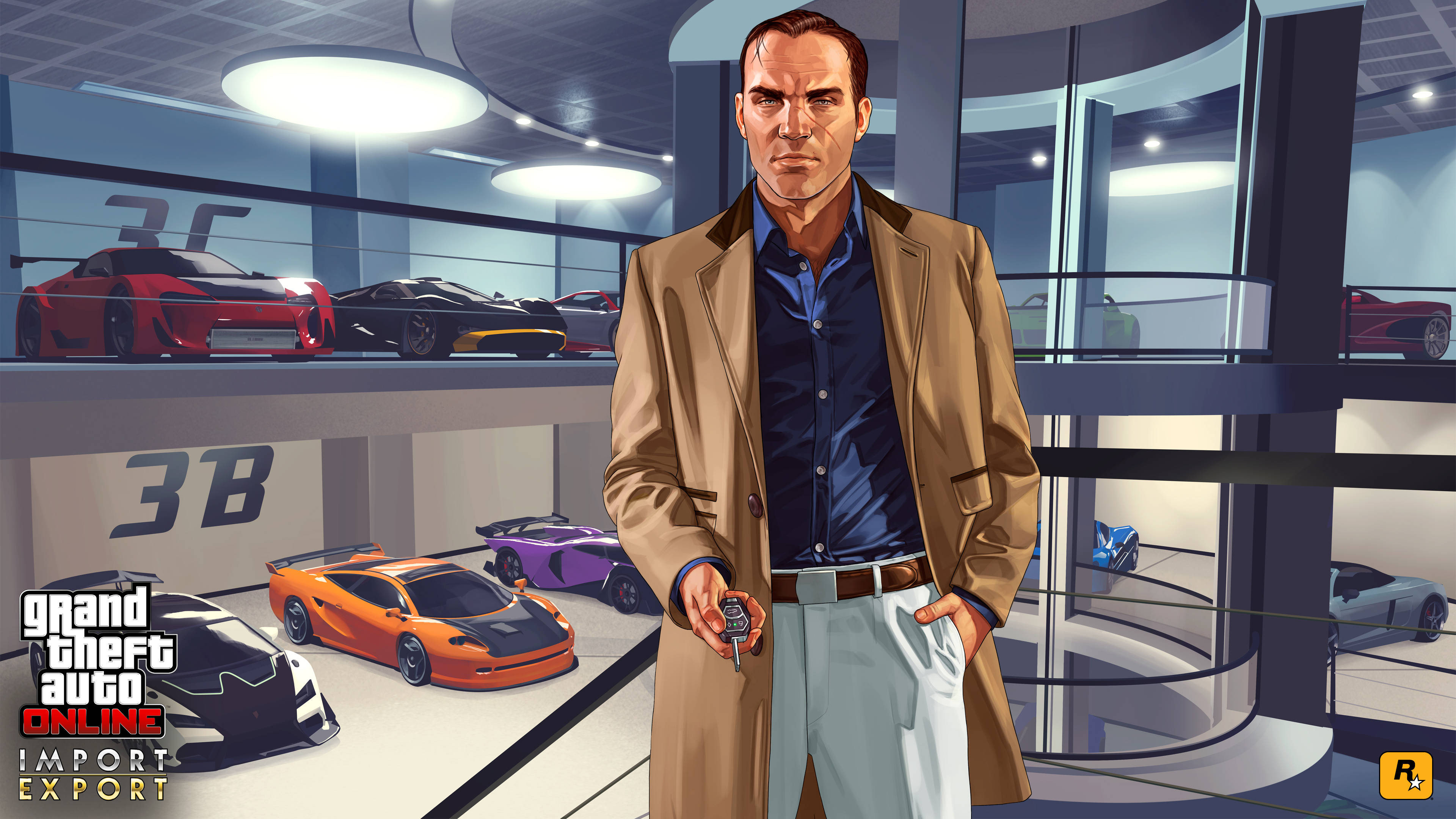 GTA 5, sports car, car dealership, 4K Desktop Wallpaper