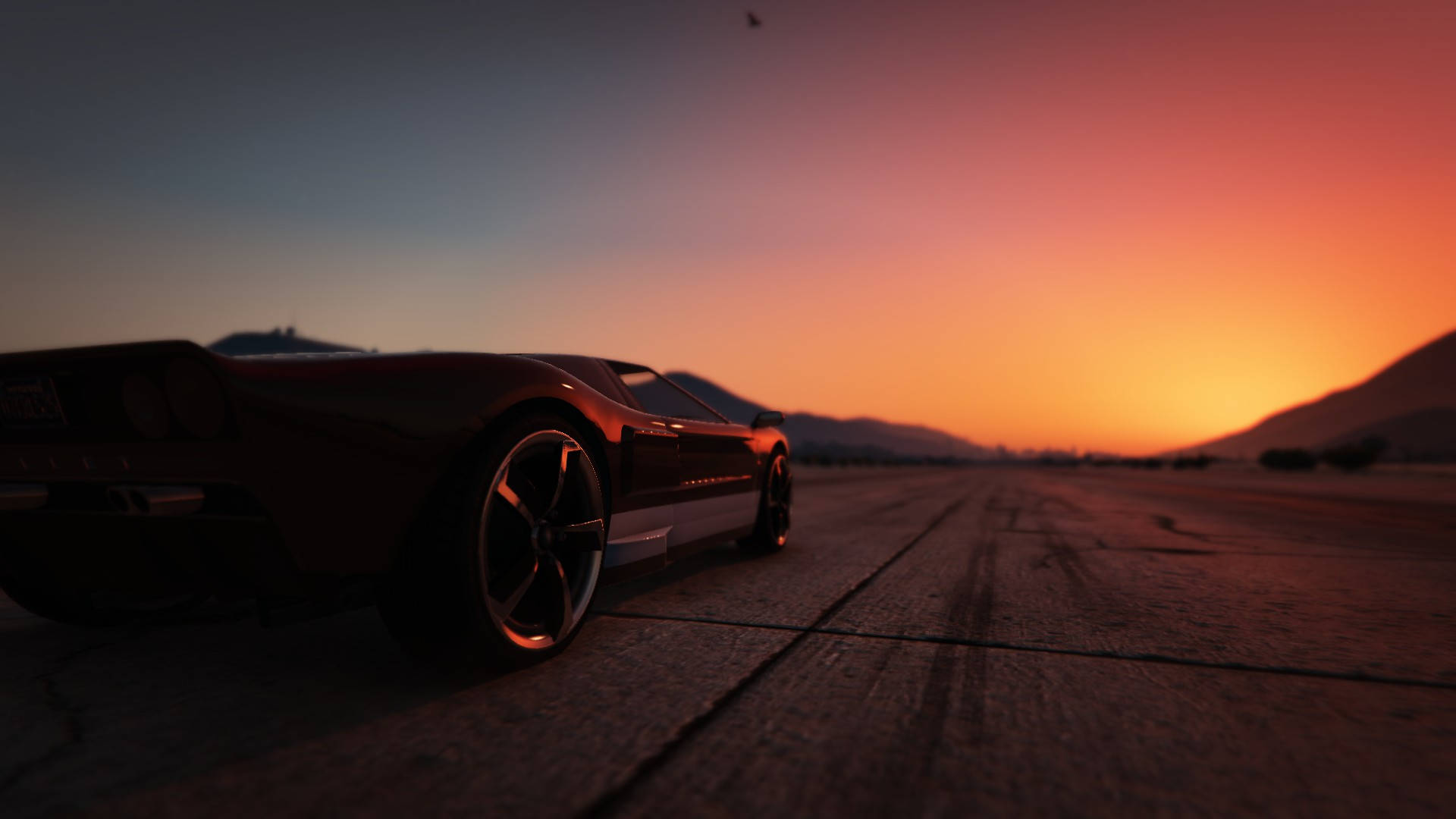 GTA, sports car, sunset, Full HD Desktop Wallpaper