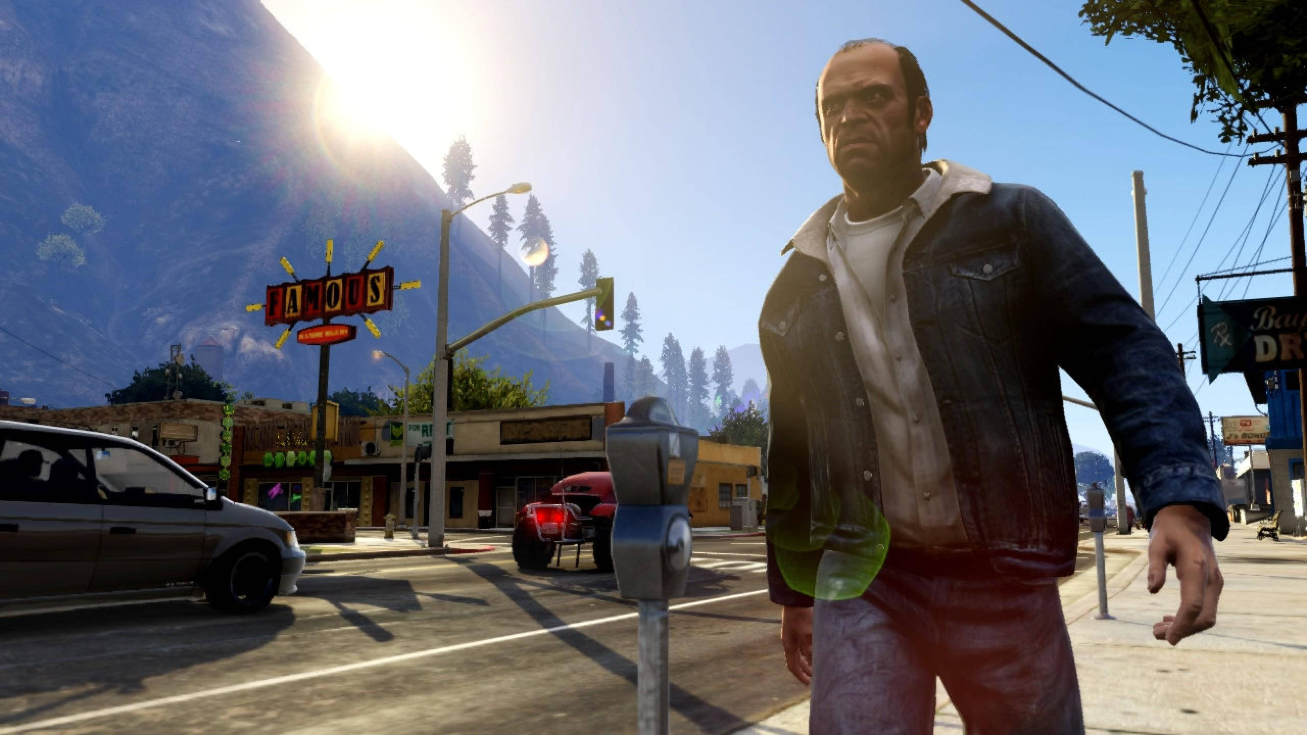 GTA 5, 2560x1440, denim jacket, 2K Desktop Wallpaper