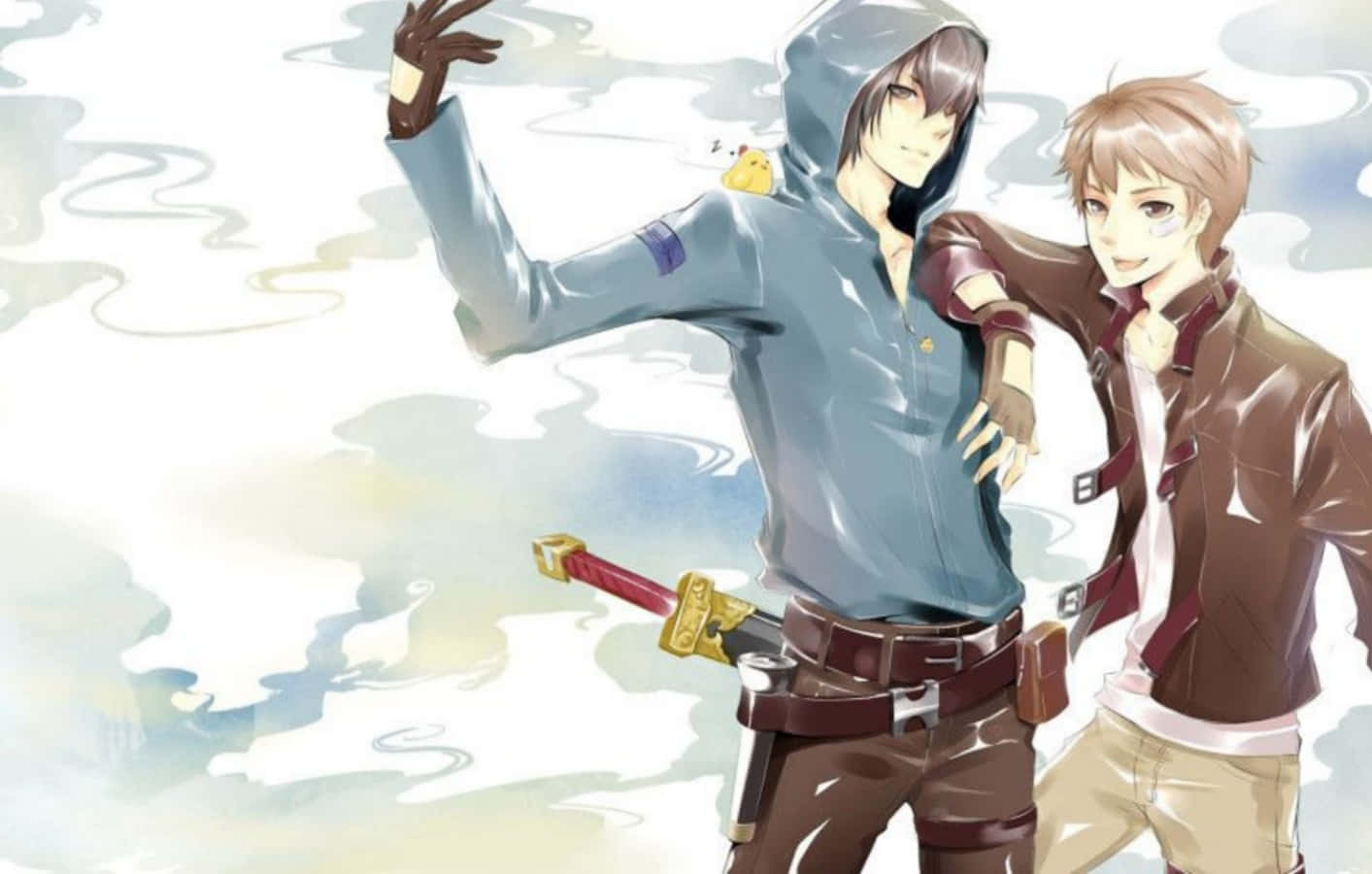 Cool Guys With Katana Sword, anime boys, katana sword, HD Desktop Wallpaper
