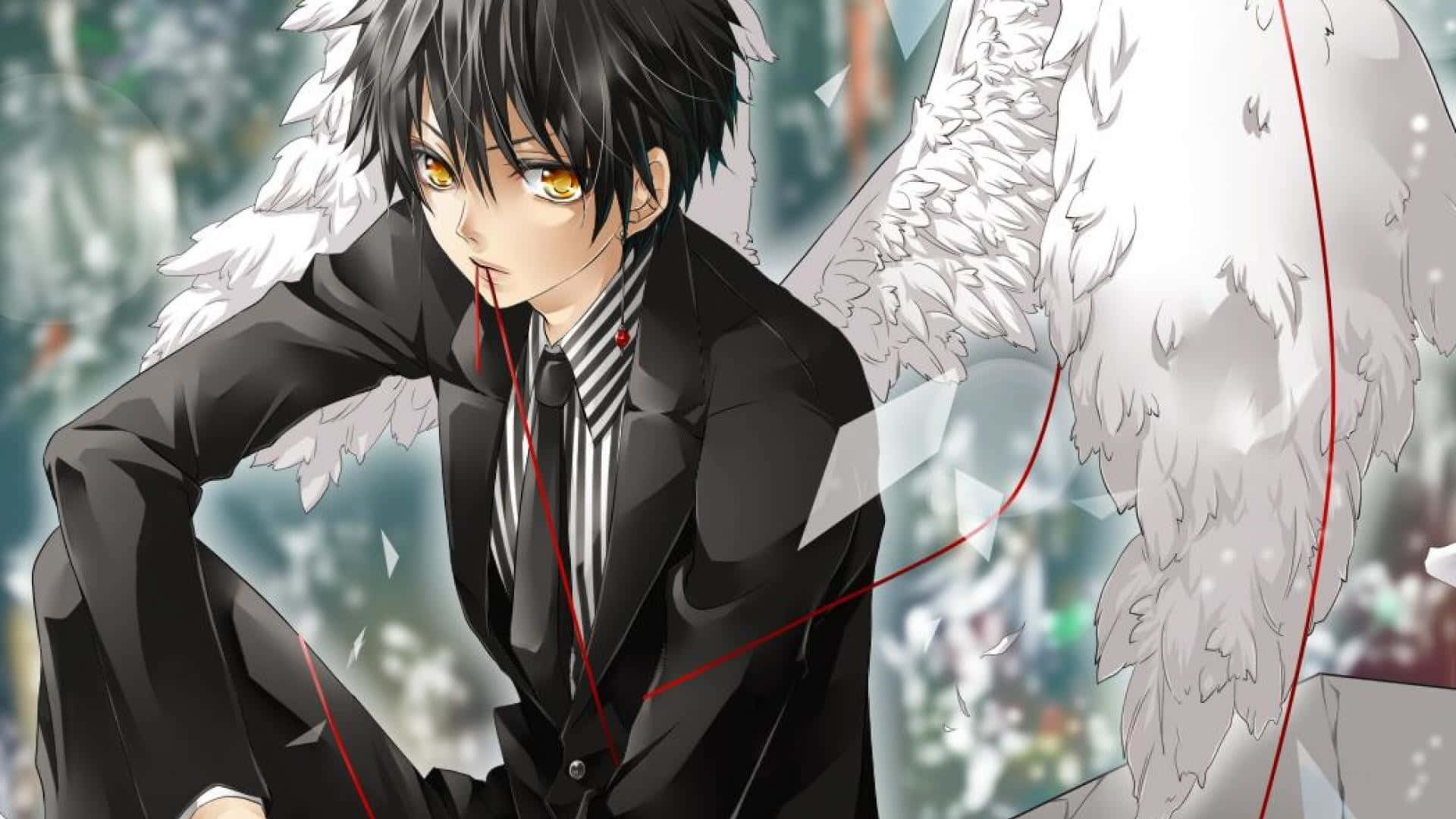 Cool Guy, anime angel, golden eyes, Full HD Desktop Wallpaper