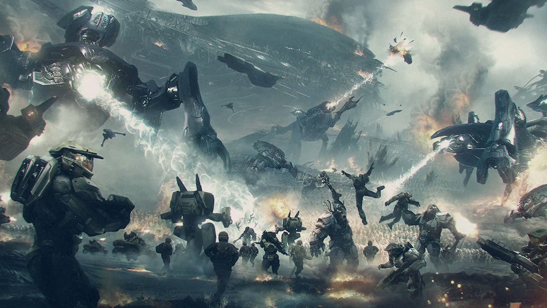 Cool Halo, soldiers, mechs, Full HD Desktop Wallpaper