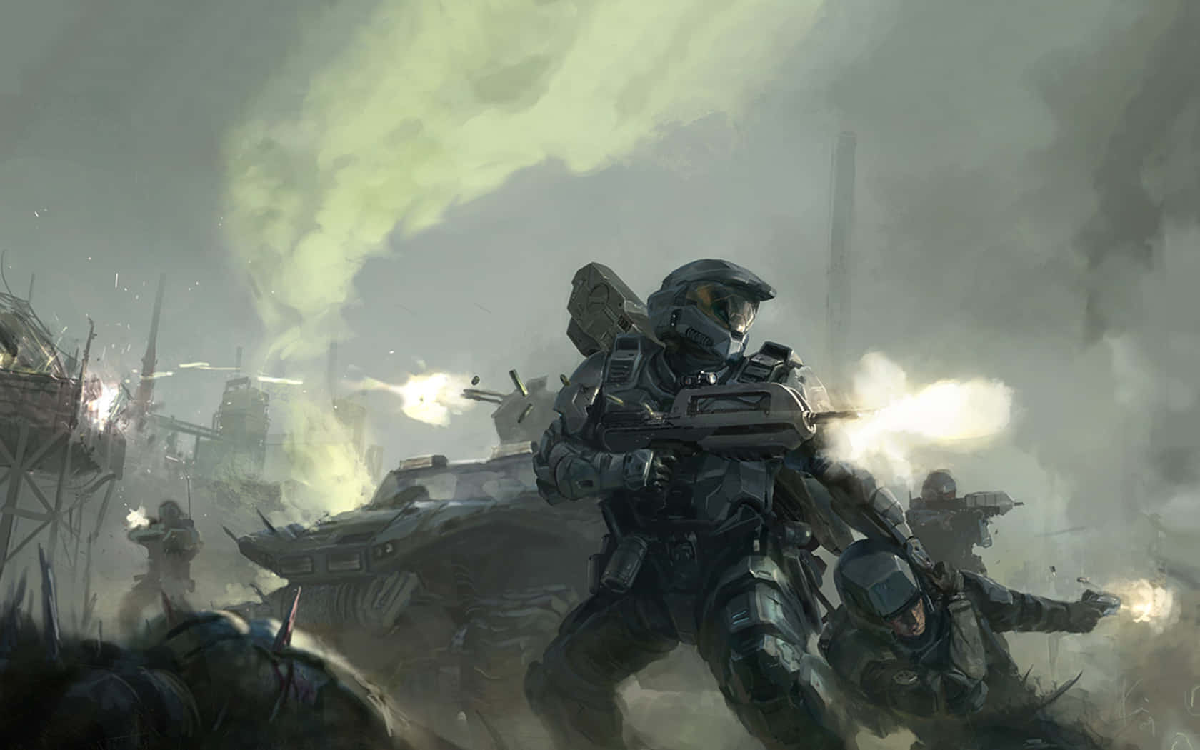 Cool Halo, soldiers, futuristic armor, HD Desktop Wallpaper