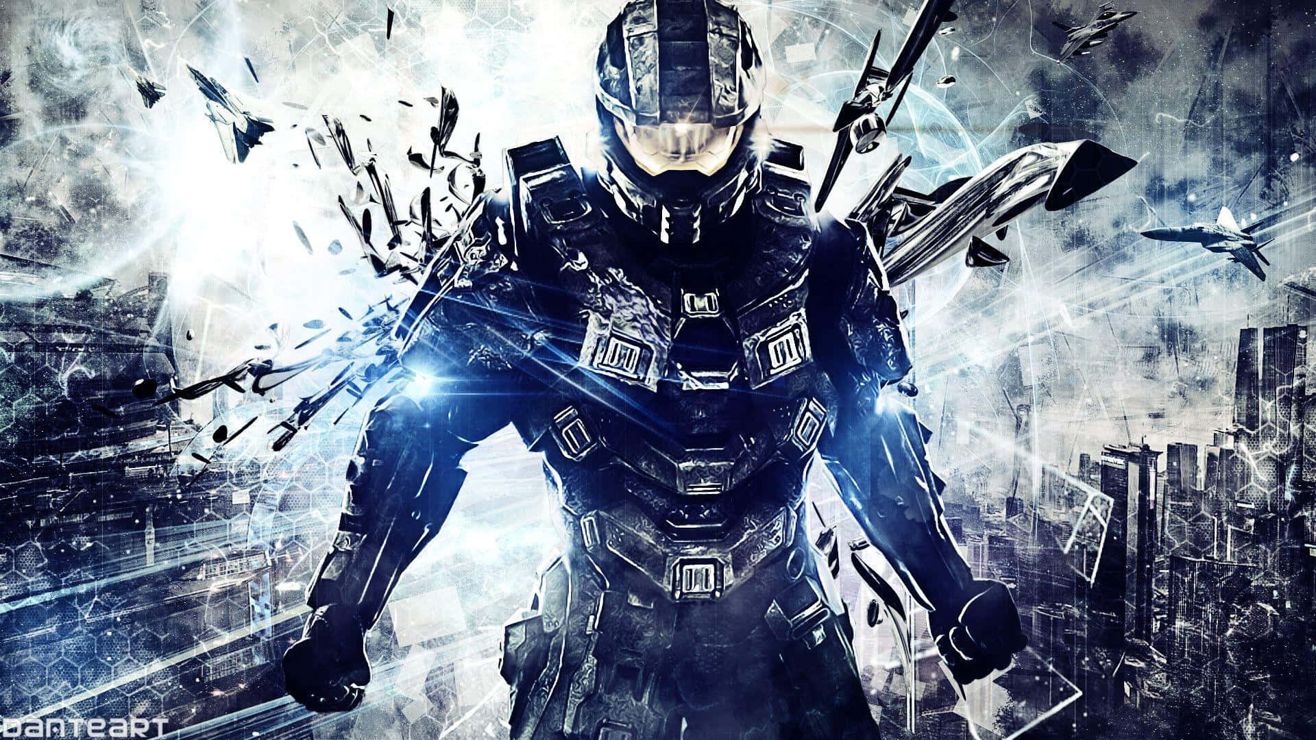Cool Halo, futuristic soldier, heavy armor, Full HD Desktop Wallpaper