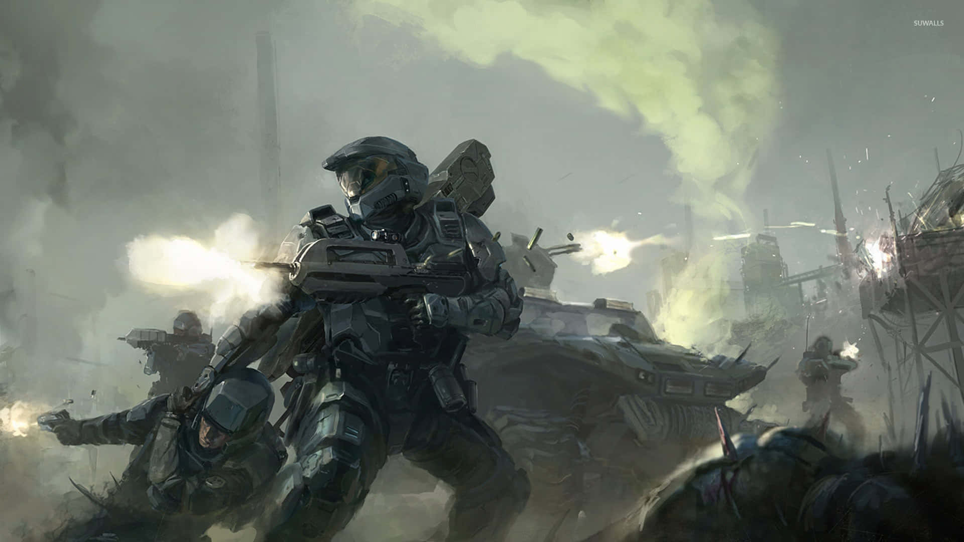 Cool Halo, futuristic armor, soldiers, Full HD Desktop Wallpaper