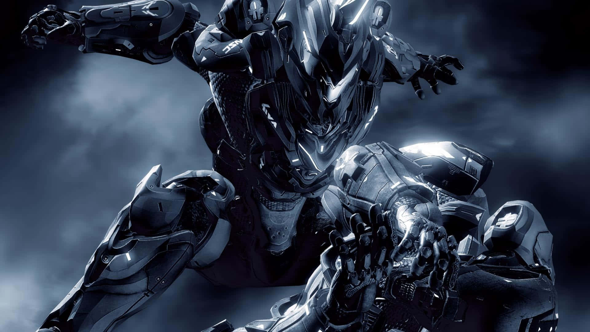 Cool Halo, battle scene, armored robotic warriors, Full HD Desktop Wallpaper