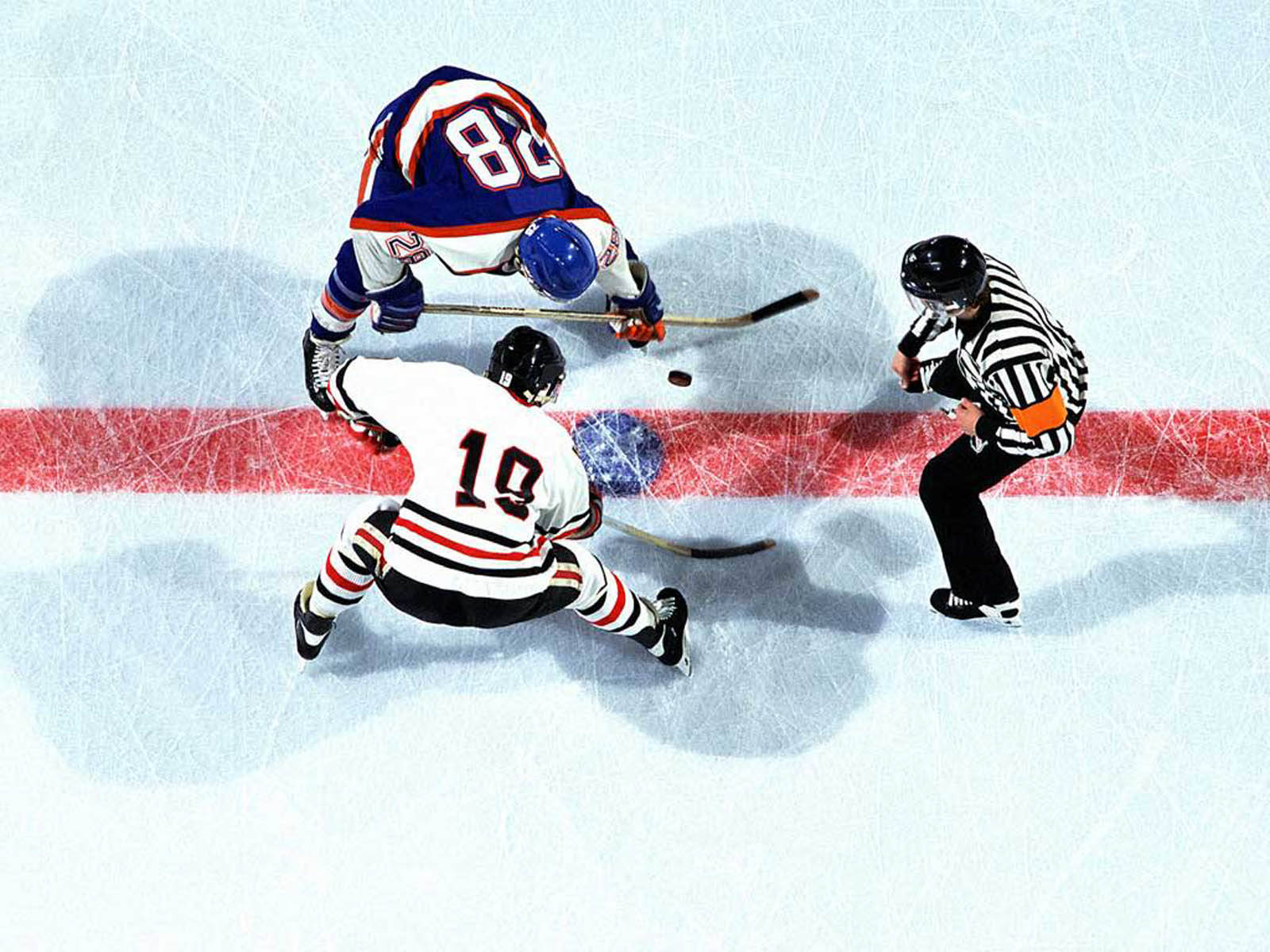 Hockey Puck, ice, referee, HD Desktop Wallpaper