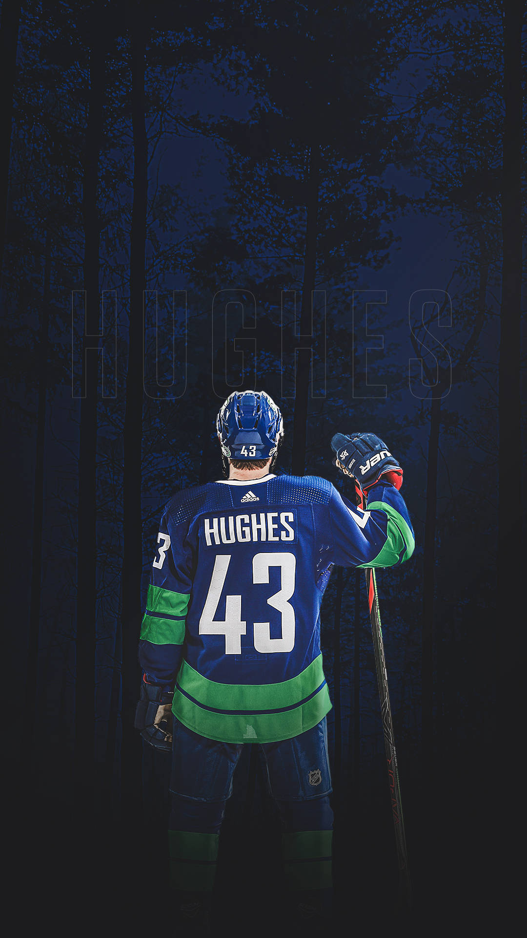 Cool Hockey, blue and green jersey, dark forest, Full HD Phone Wallpaper