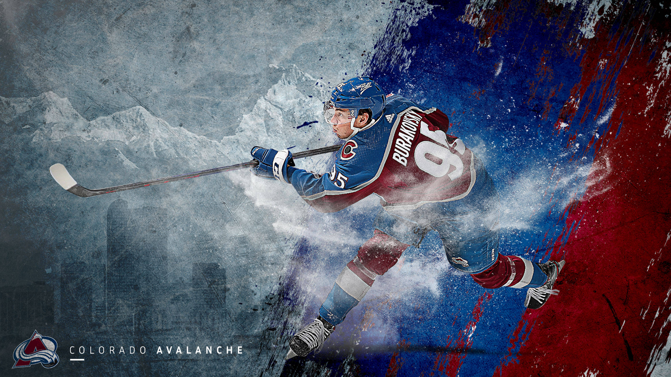 cool hockey, blue and red gear, hockey player, 2K Desktop Wallpaper